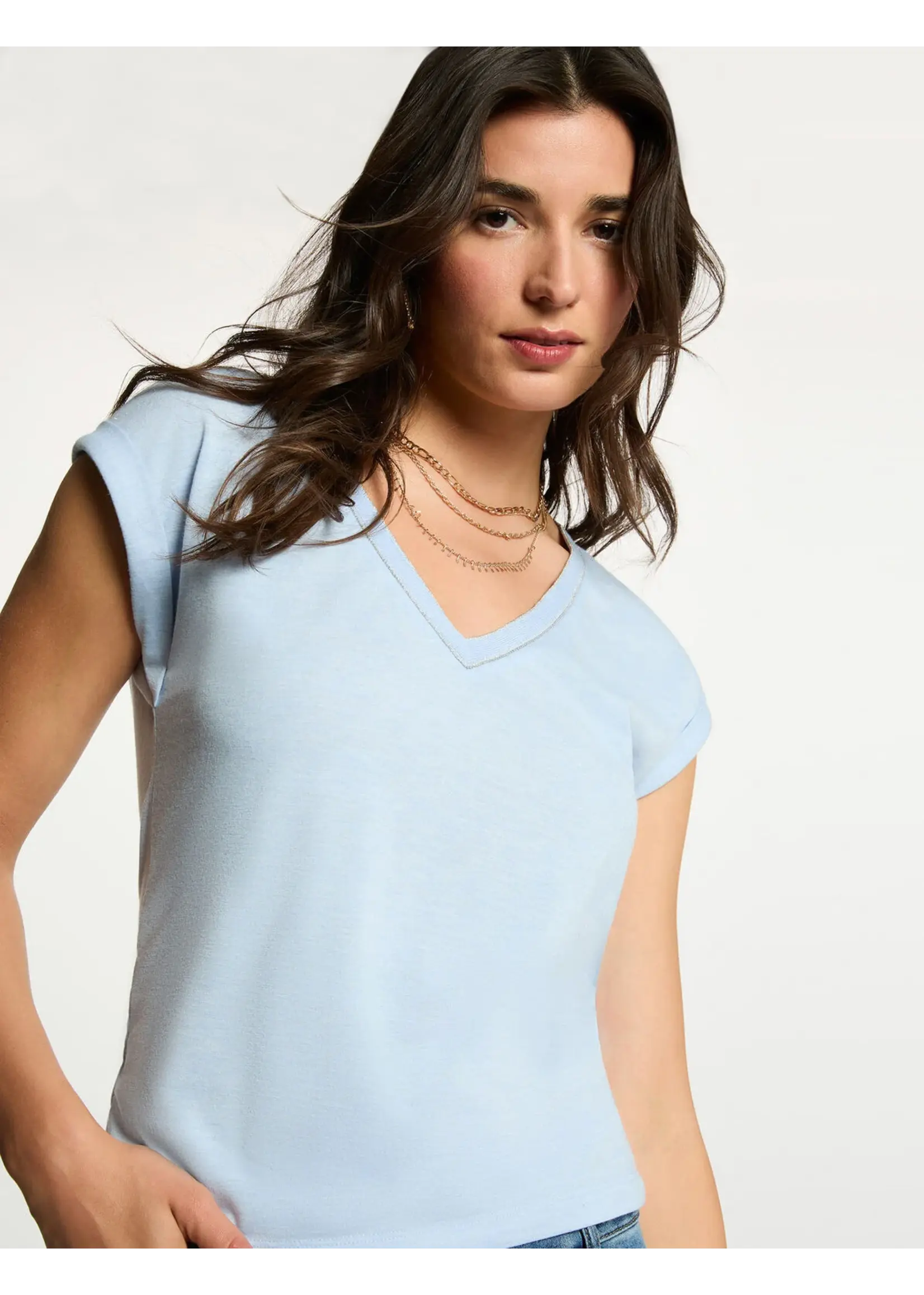 MORGAN TSHIRT FINE DIAMONDS LIGHT BLUE 242-DAYA