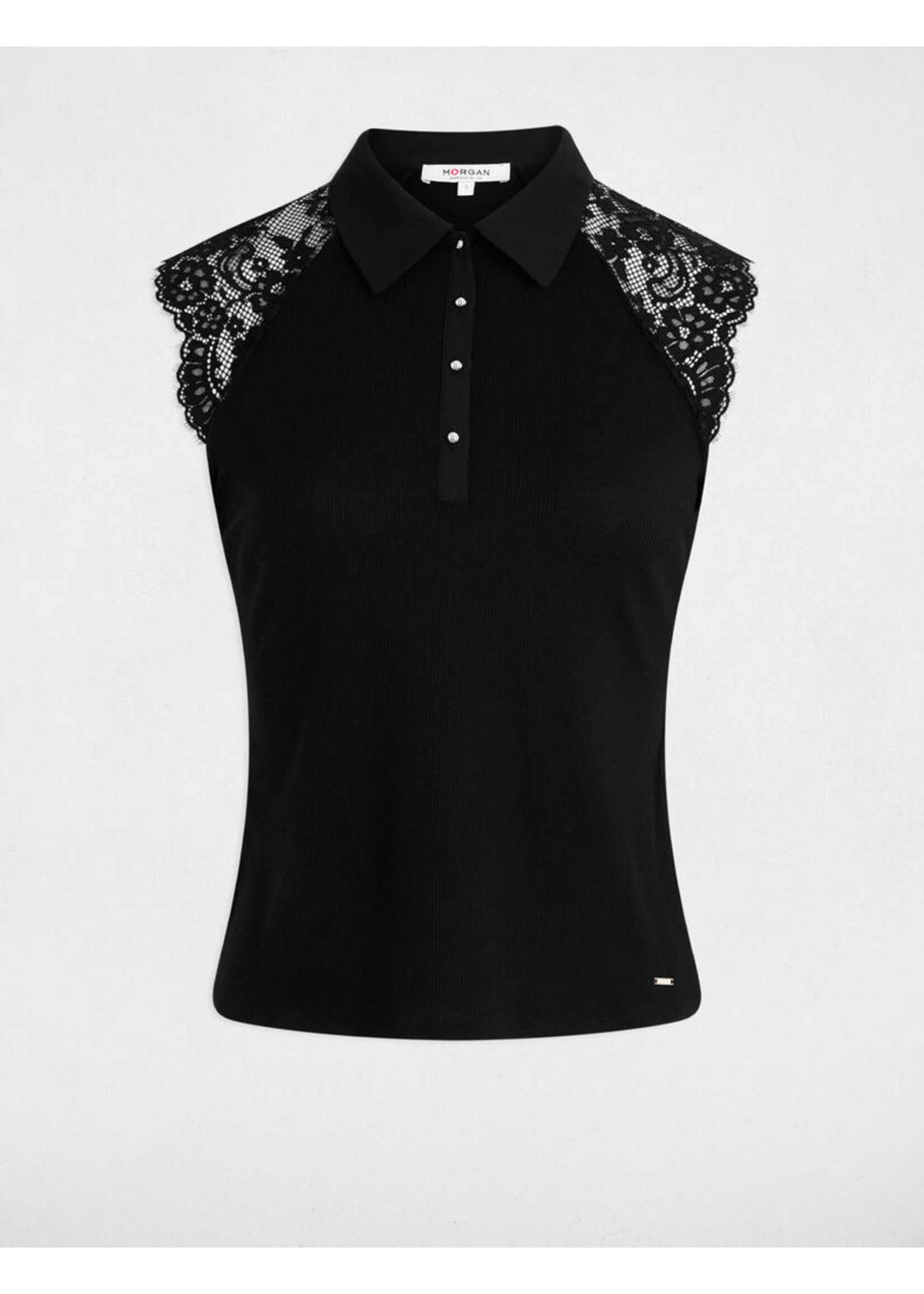 MORGAN TSHIRT WITH LACE BLACK 262-DPAUL