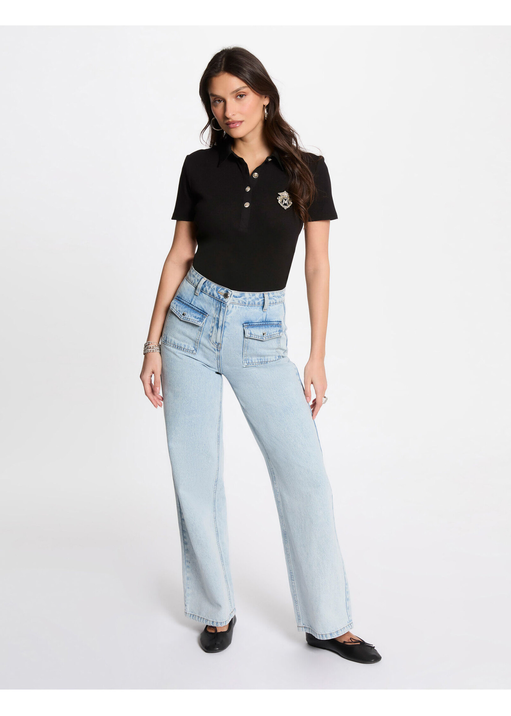 MORGAN TSHIRT POLO BLACK 252-DPOLLA