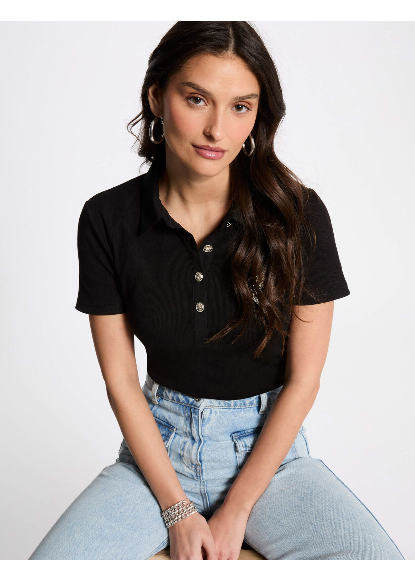 MORGAN TSHIRT POLO BLACK 252-DPOLLA
