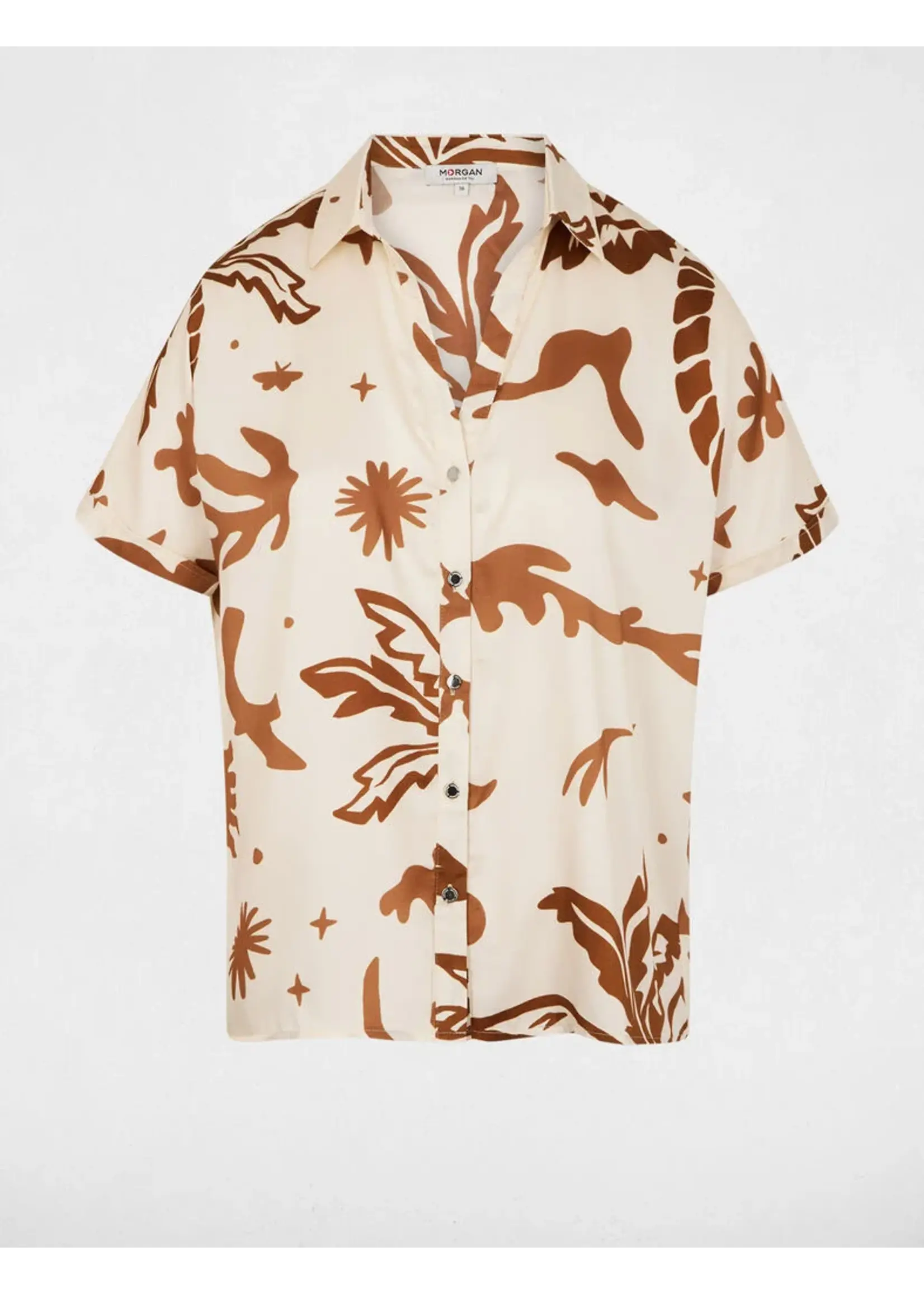 MORGAN BLOUSE SHORT SLEEVE MULTIC. LIGHT BROWN 262-CALIM.F