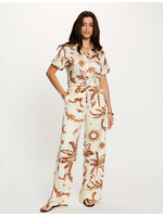 MORGAN BLOUSE SHORT SLEEVE MULTIC. LIGHT BROWN