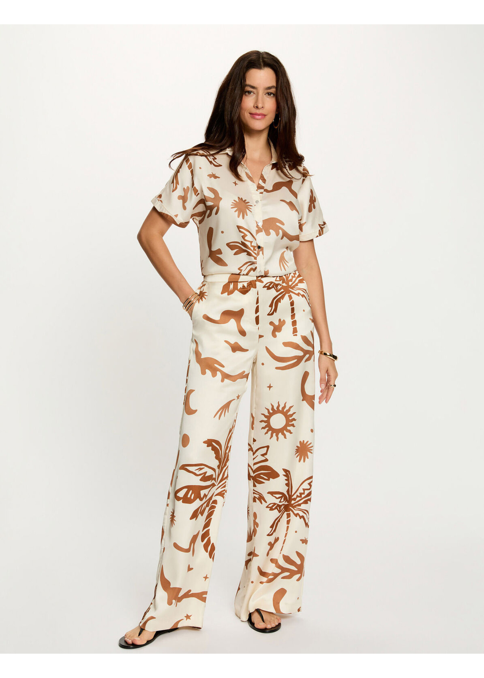 MORGAN BLOUSE SHORT SLEEVE MULTIC. LIGHT BROWN 262-CALIM.F