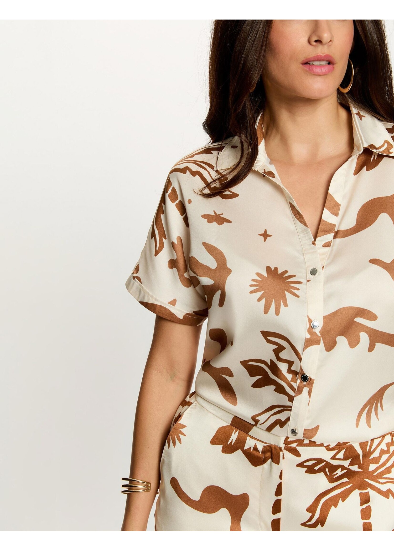 MORGAN BLOUSE SHORT SLEEVE MULTIC. LIGHT BROWN 262-CALIM.F
