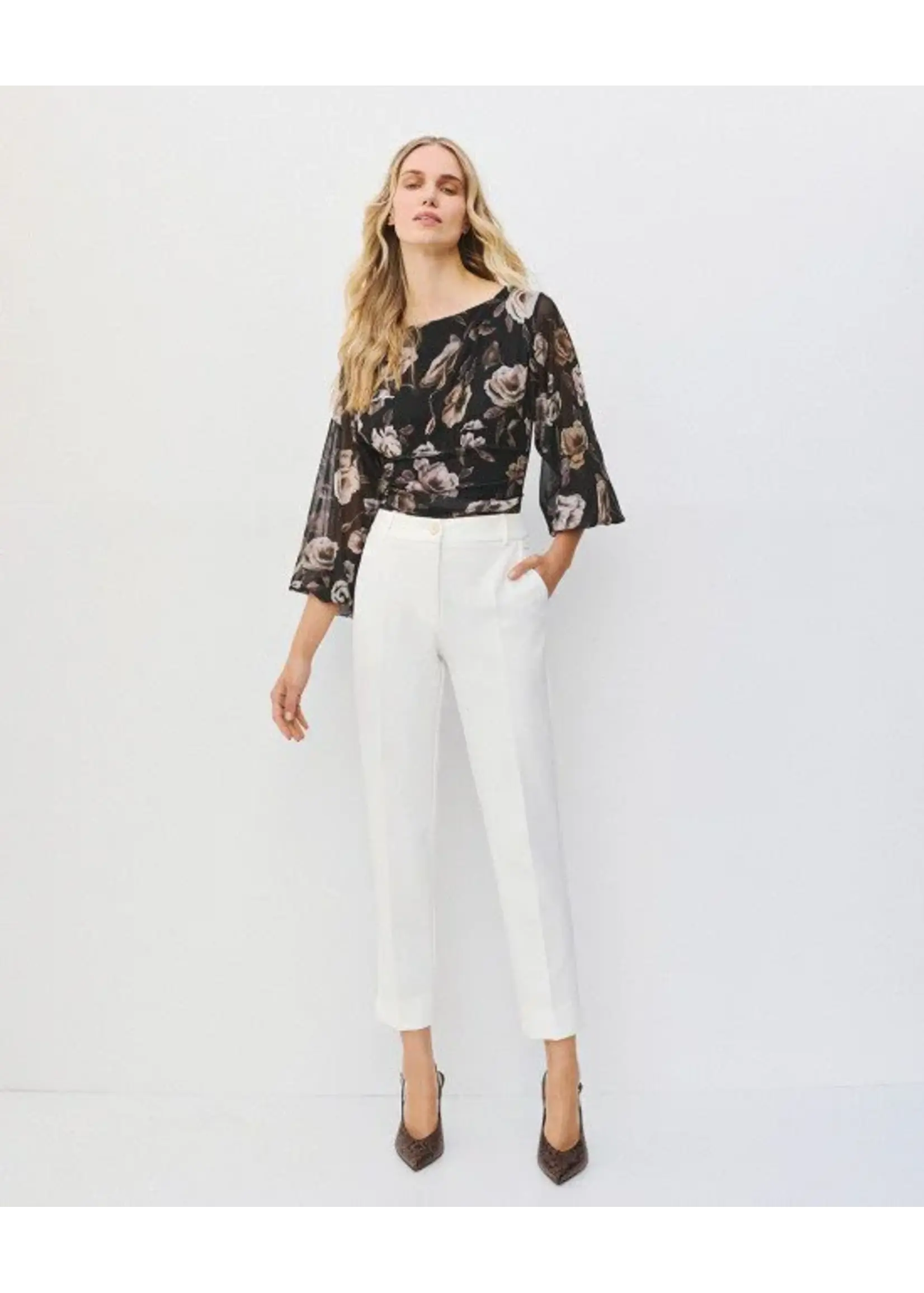 ACCESS ABEE LONG-SLEEVE FLORAL BODYSUIT BLACK 64-2216-0033