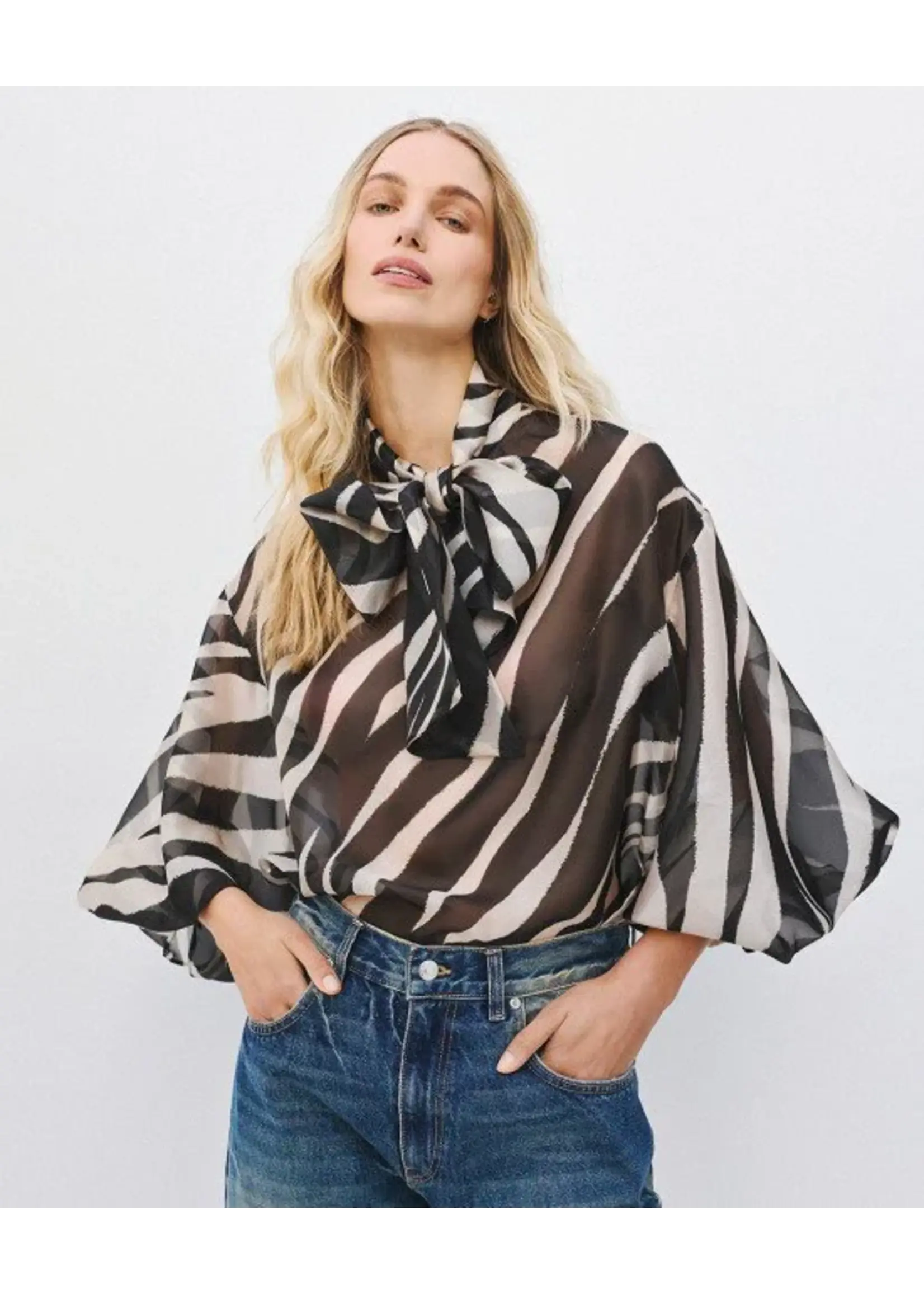 ACCESS ABEE BLOUSE ANIMAL PRINT ZEBRA 64-2075-250