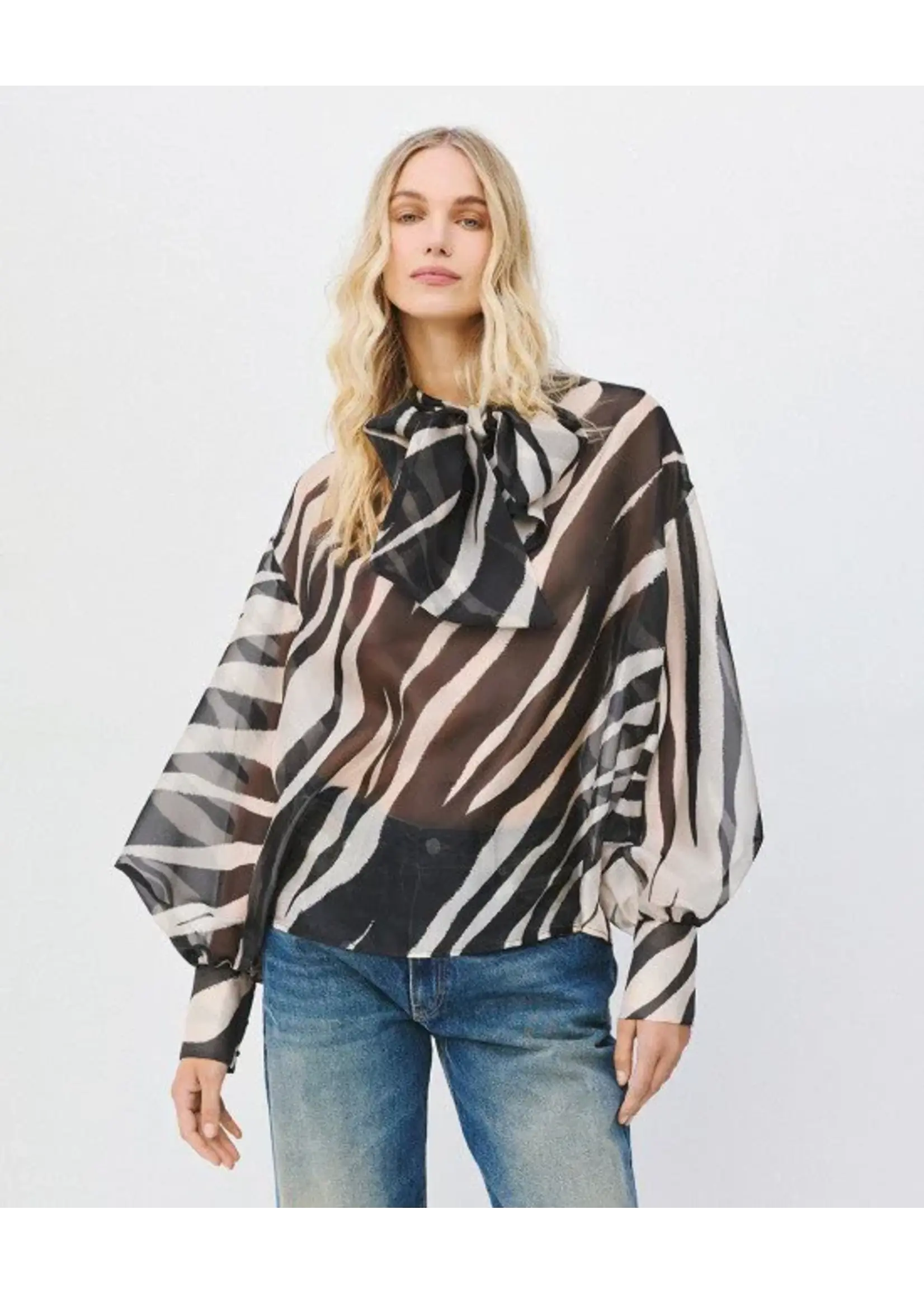 ACCESS ABEE BLOUSE ANIMAL PRINT ZEBRA 64-2075-250