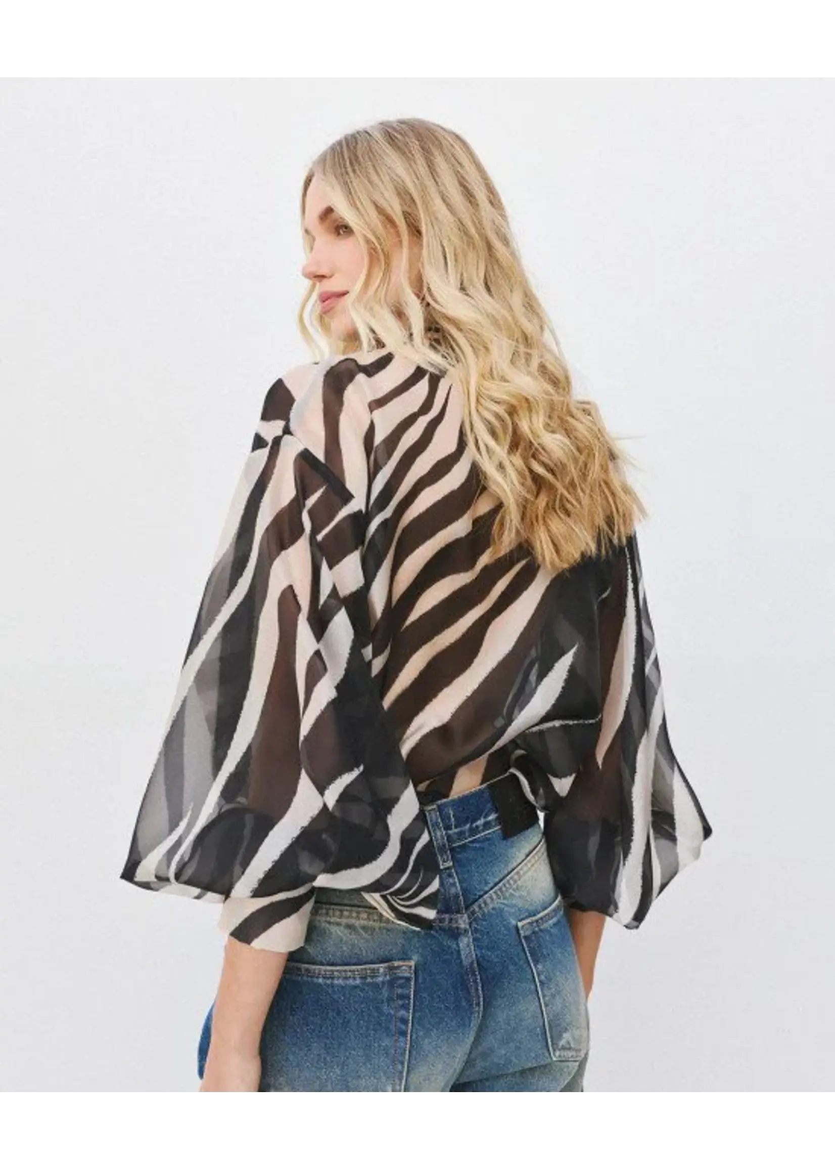 ACCESS ABEE BLOUSE ANIMAL PRINT ZEBRA 64-2075-250
