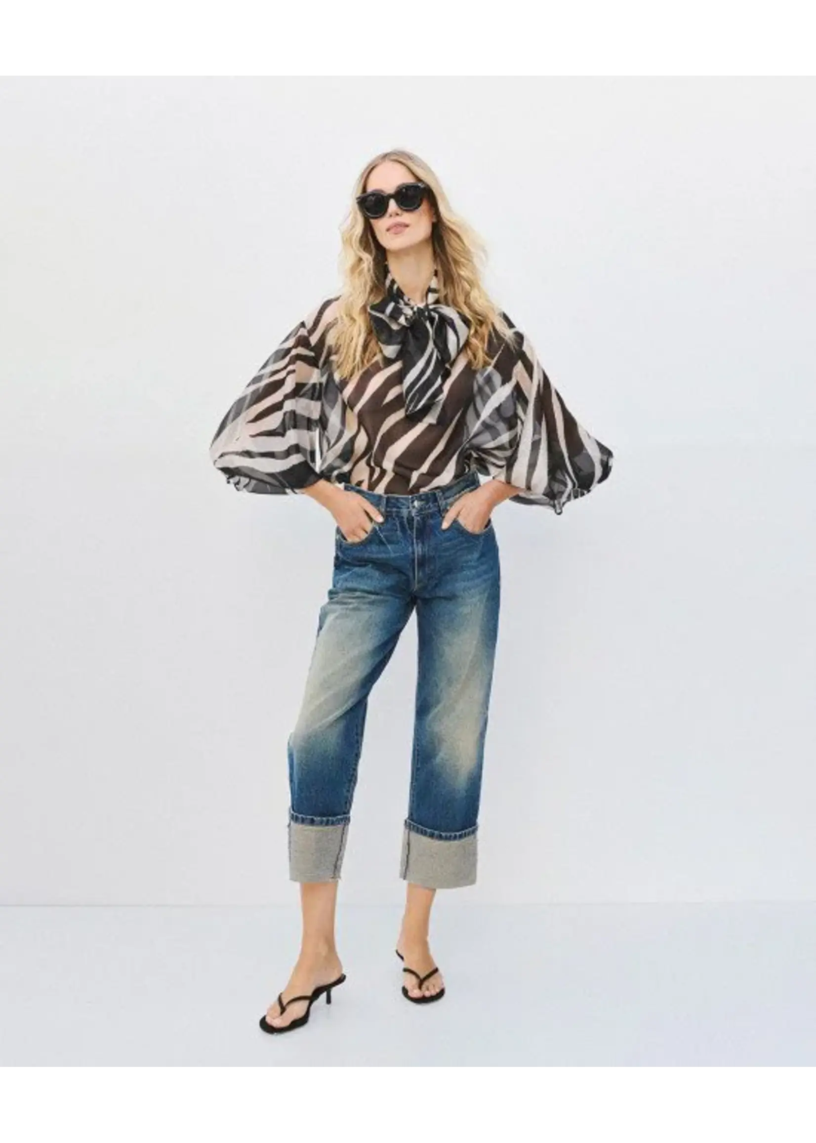 ACCESS ABEE BLOUSE ANIMAL PRINT ZEBRA 64-2075-250