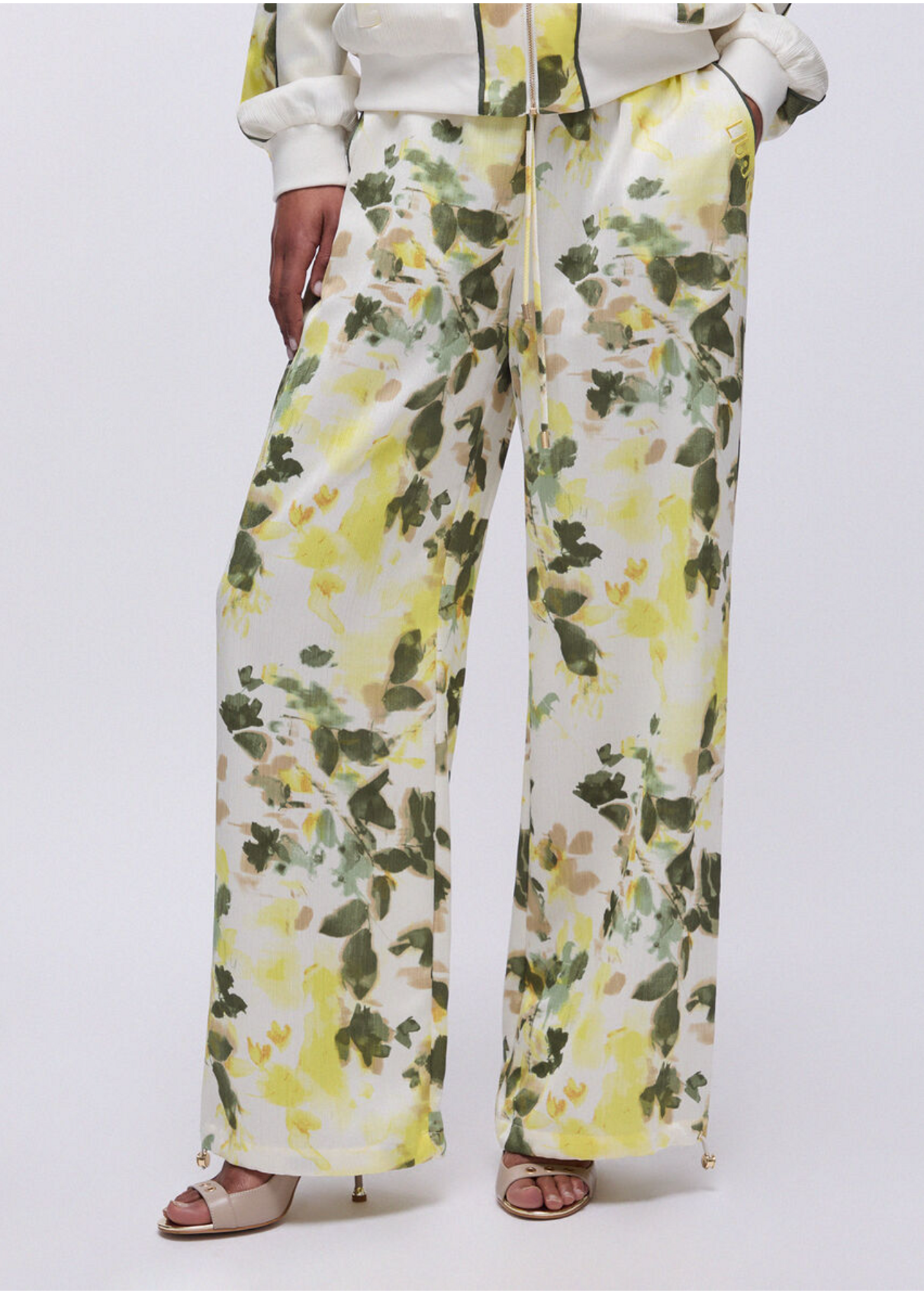 LIU JO PANTS FLOWER GREEN SHADES TA6257-T358A