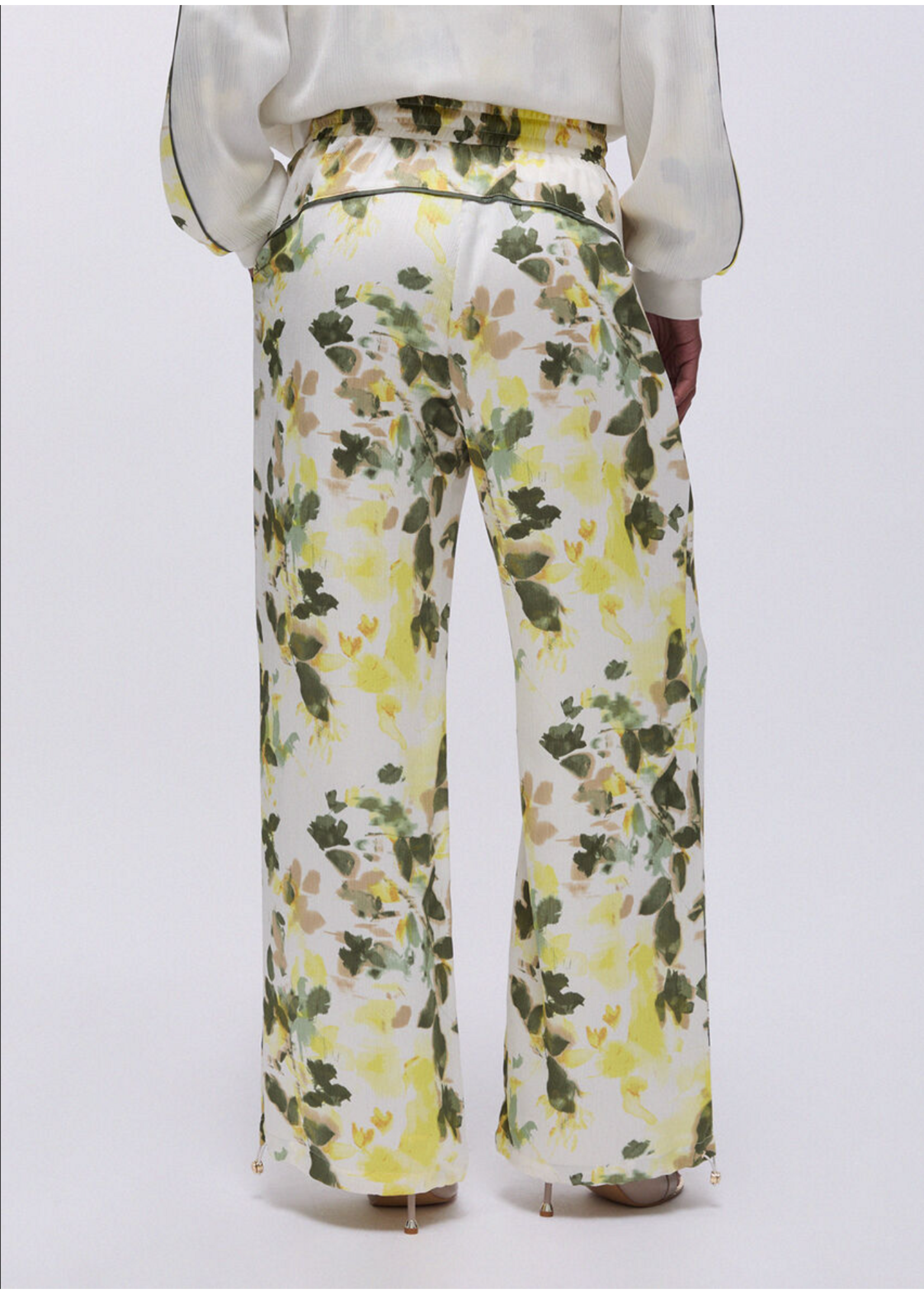 LIU JO PANTS FLOWER GREEN SHADES TA6257-T358A