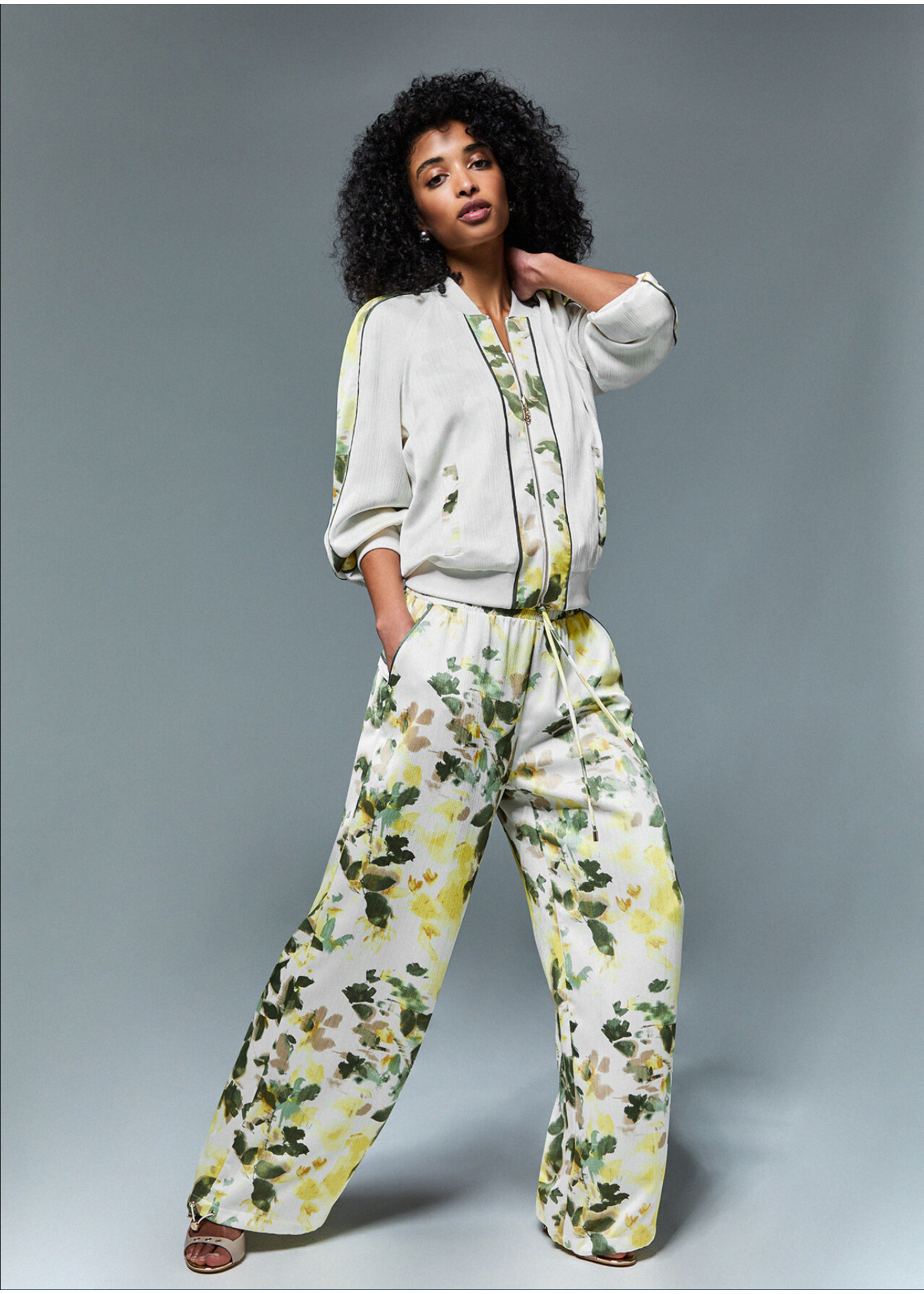 LIU JO PANTS FLOWER GREEN SHADES TA6257-T358A