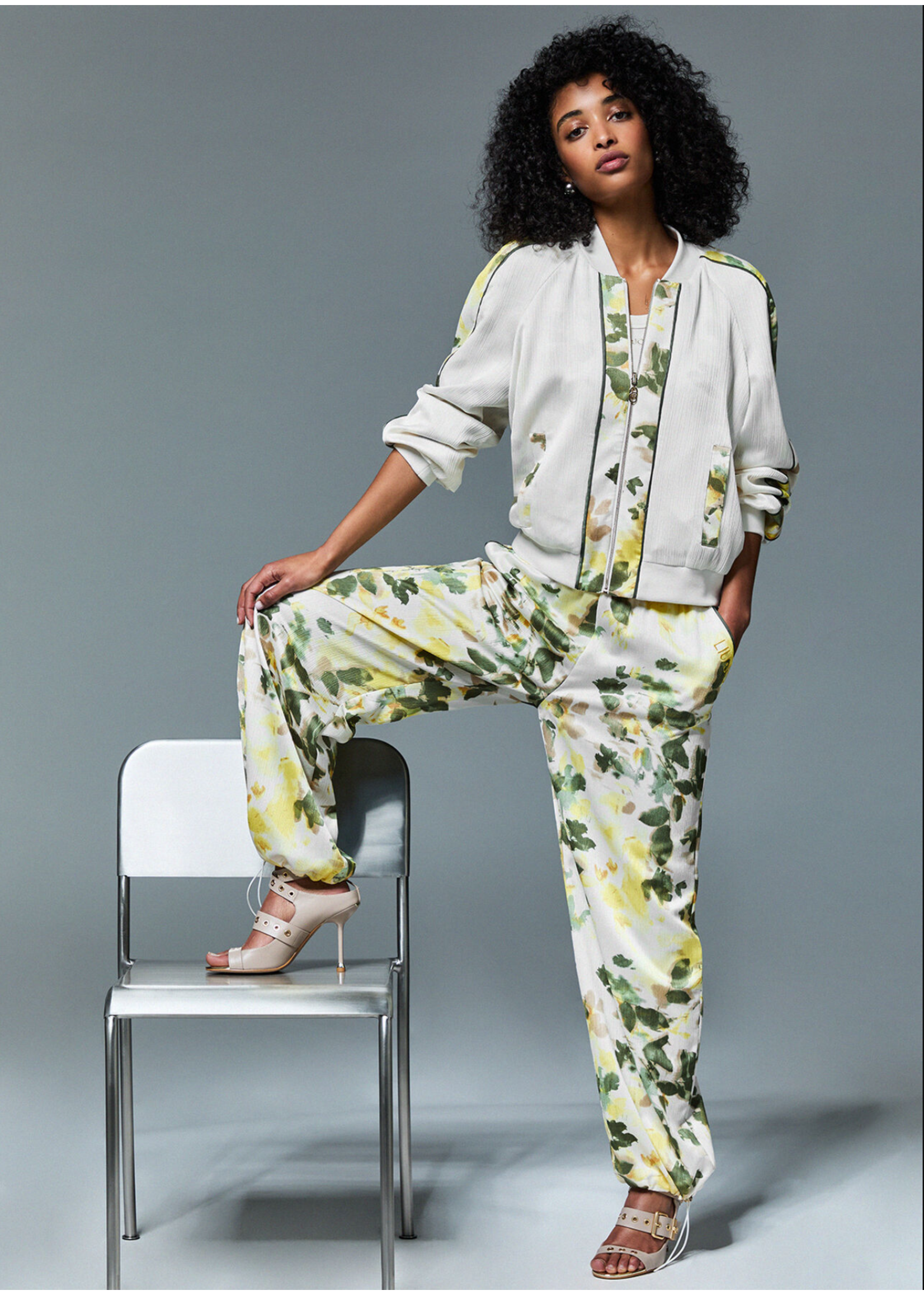 LIU JO PANTS FLOWER GREEN SHADES TA6257-T358A