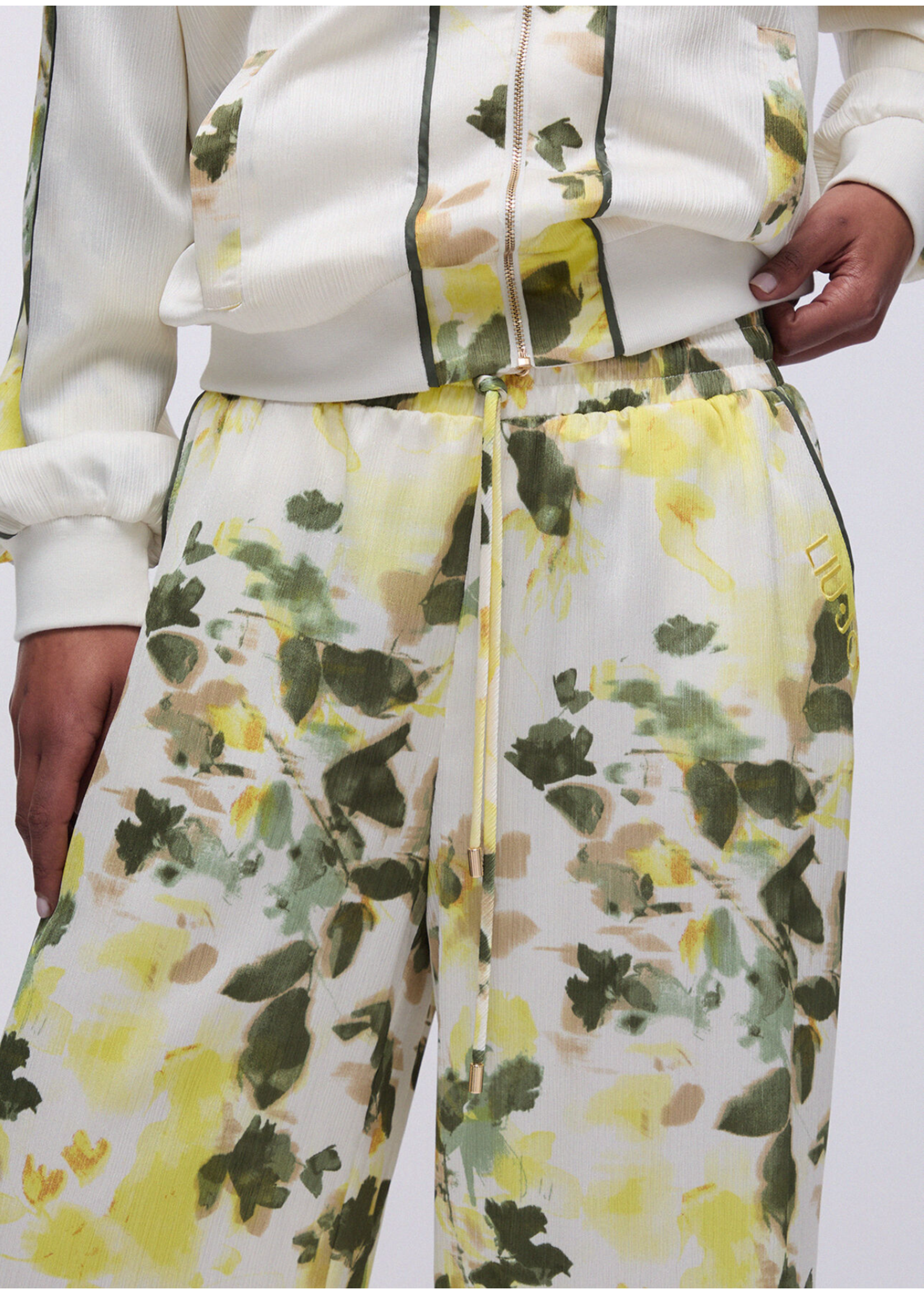 LIU JO PANTS FLOWER GREEN SHADES TA6257-T358A