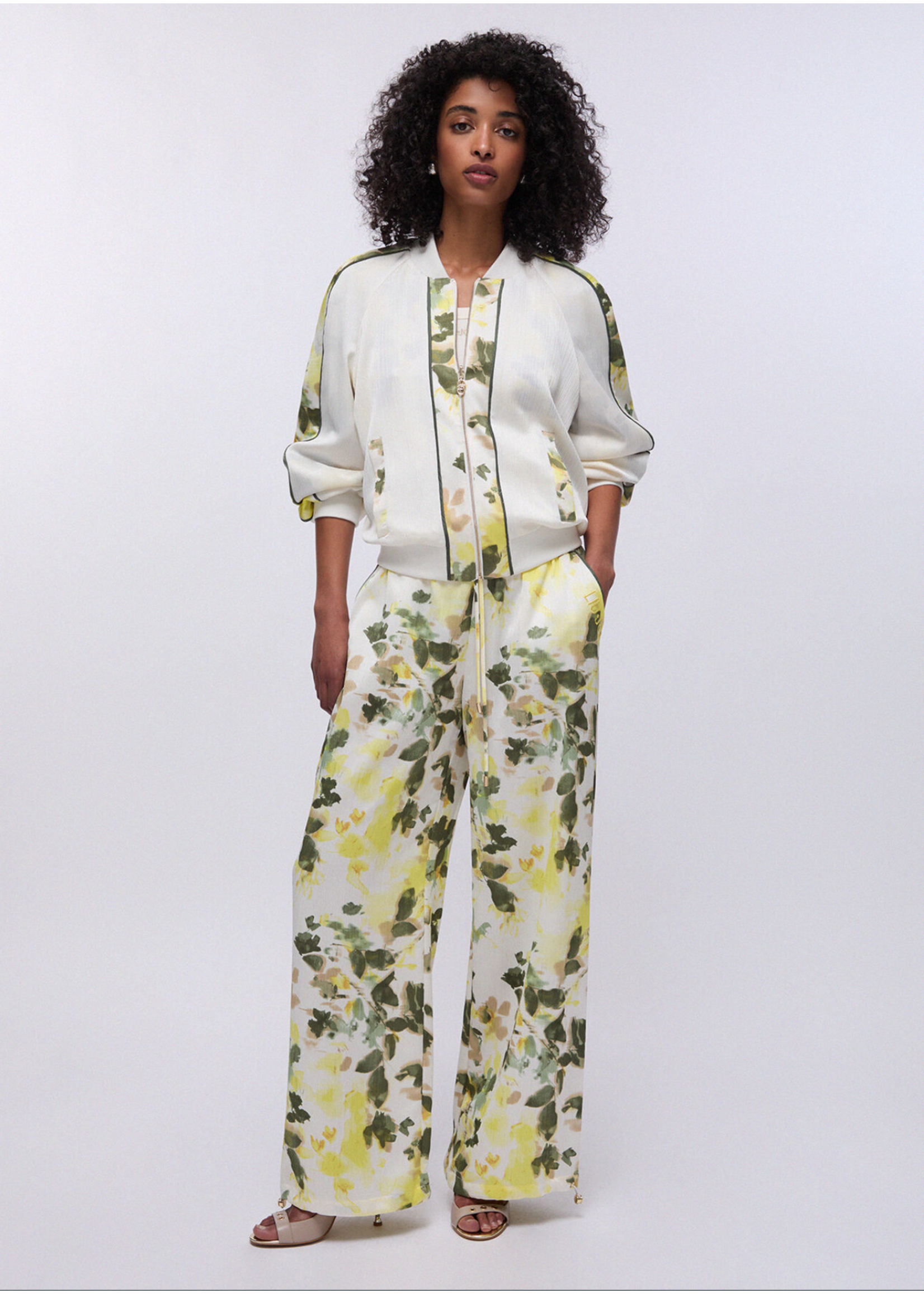 LIU JO PANTS FLOWER GREEN SHADES TA6257-T358A
