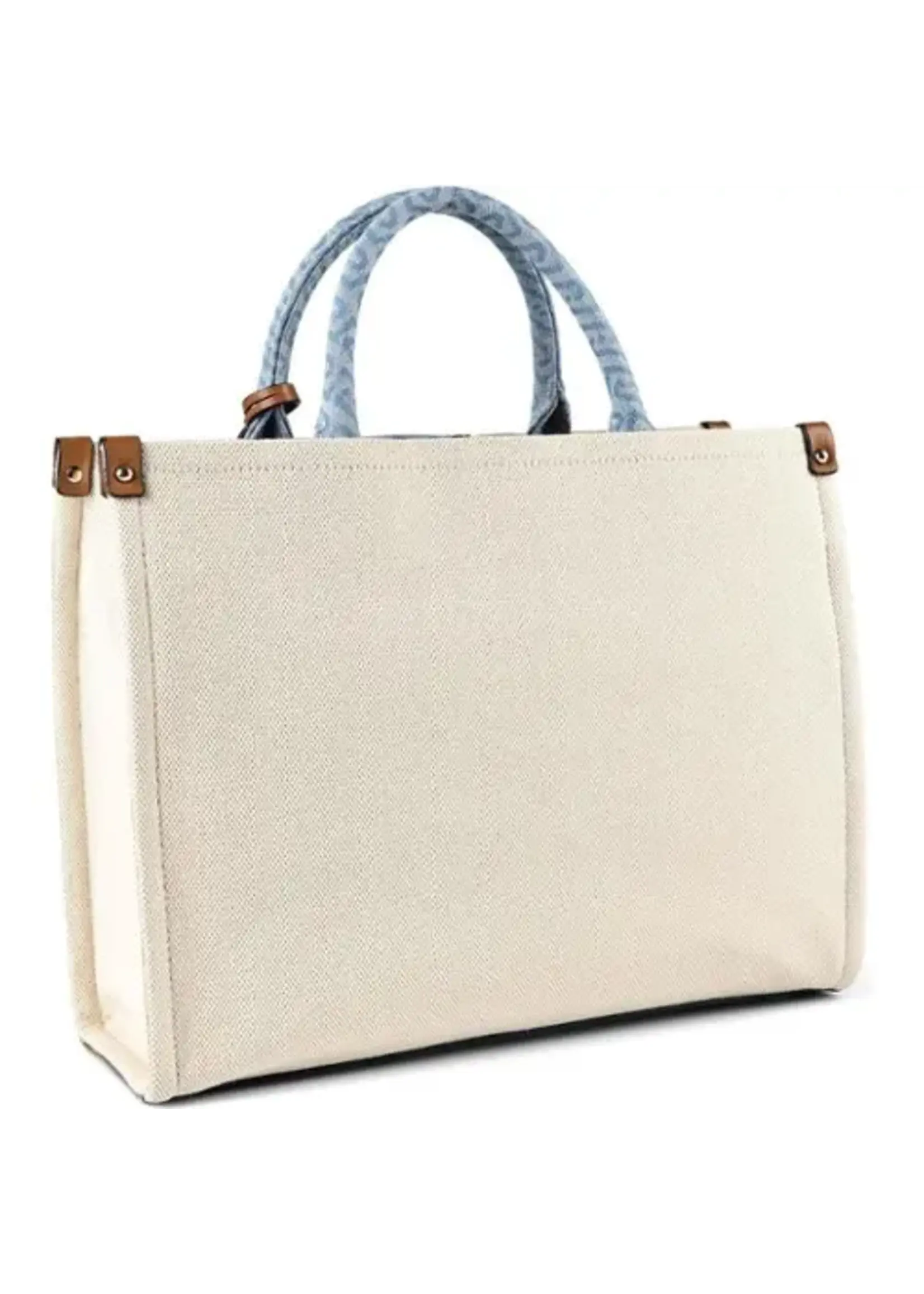 LIU JO SHOPPING BAG RIDHI NEUTRO/DENIM AA6206-T388A