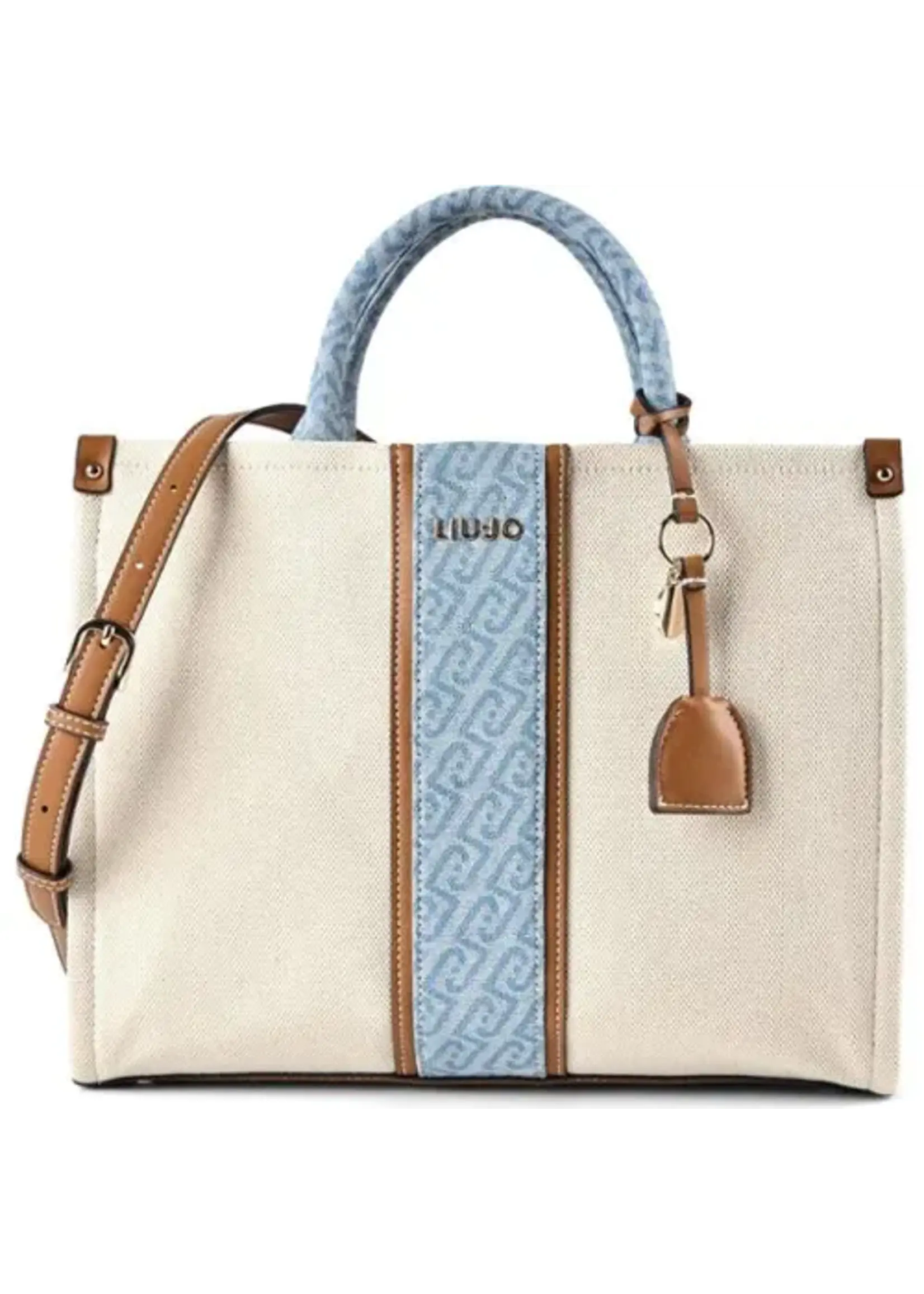 LIU JO SHOPPING BAG RIDHI NEUTRO/DENIM AA6206-T388A