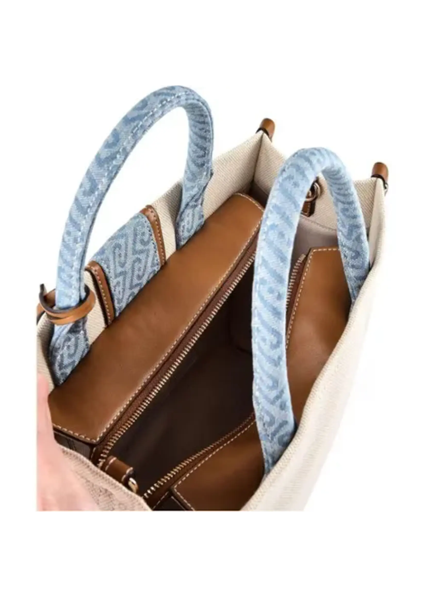 LIU JO SHOPPING BAG RIDHI NEUTRO/DENIM AA6206-T388A