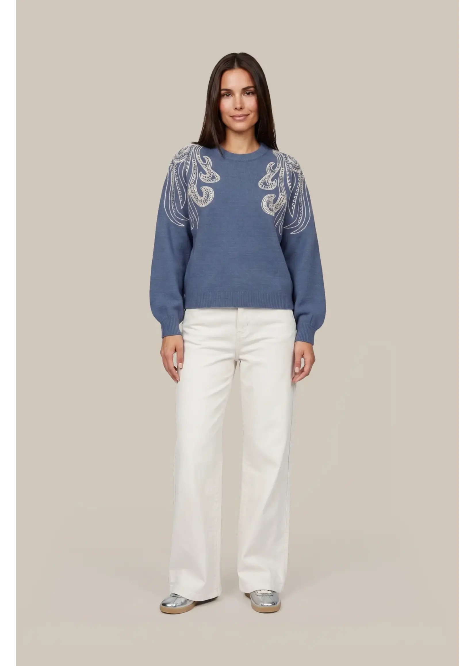 G MAXX LILEAN KNITTING SWEATER GRISAILLE BLUE 26NEG02-426