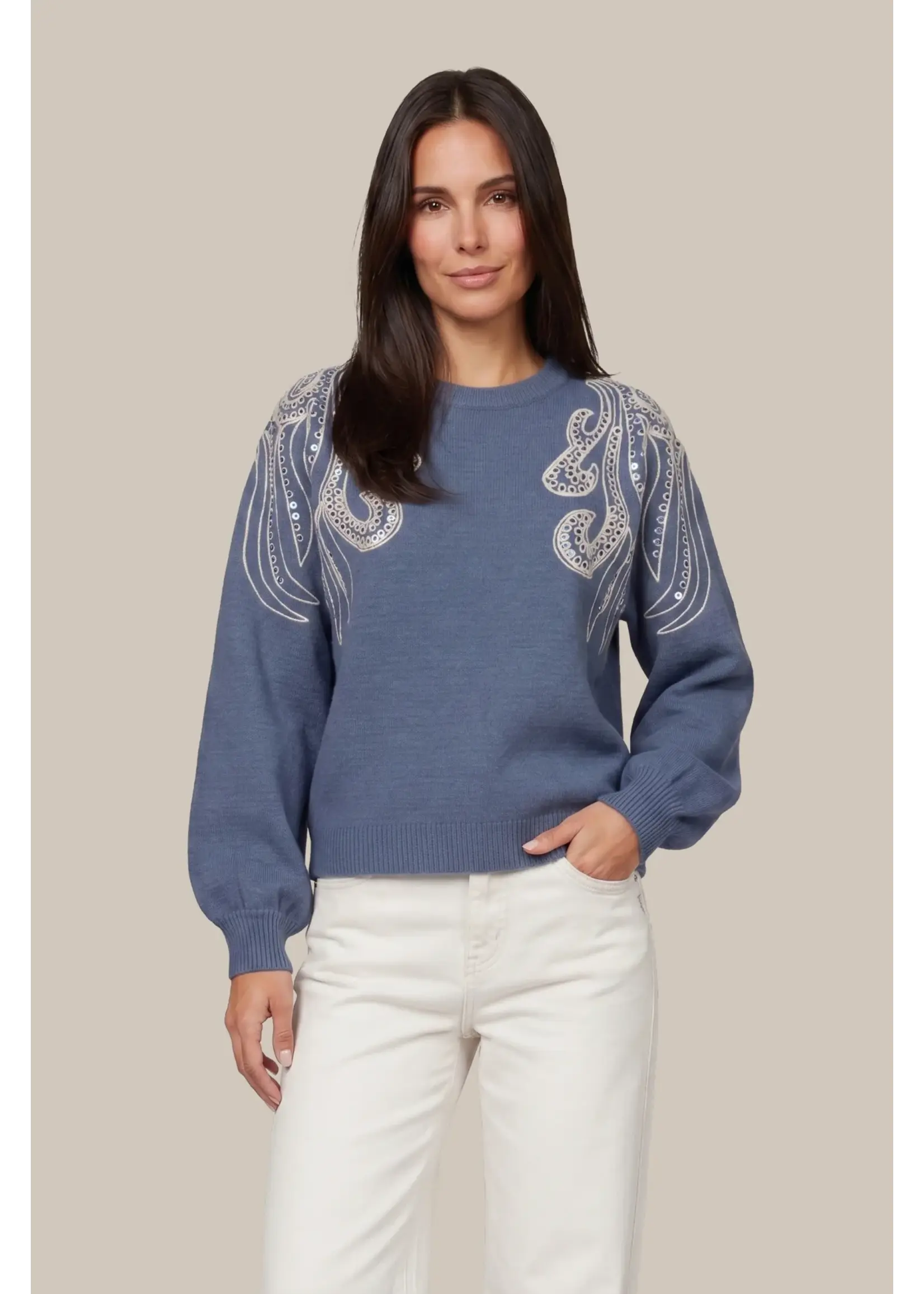 G MAXX LILEAN KNITTING SWEATER GRISAILLE BLUE 26NEG02-426