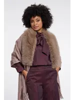 RINO & PELLE WENDY CAPE WITH FAUX FUR MOCHA LATTE