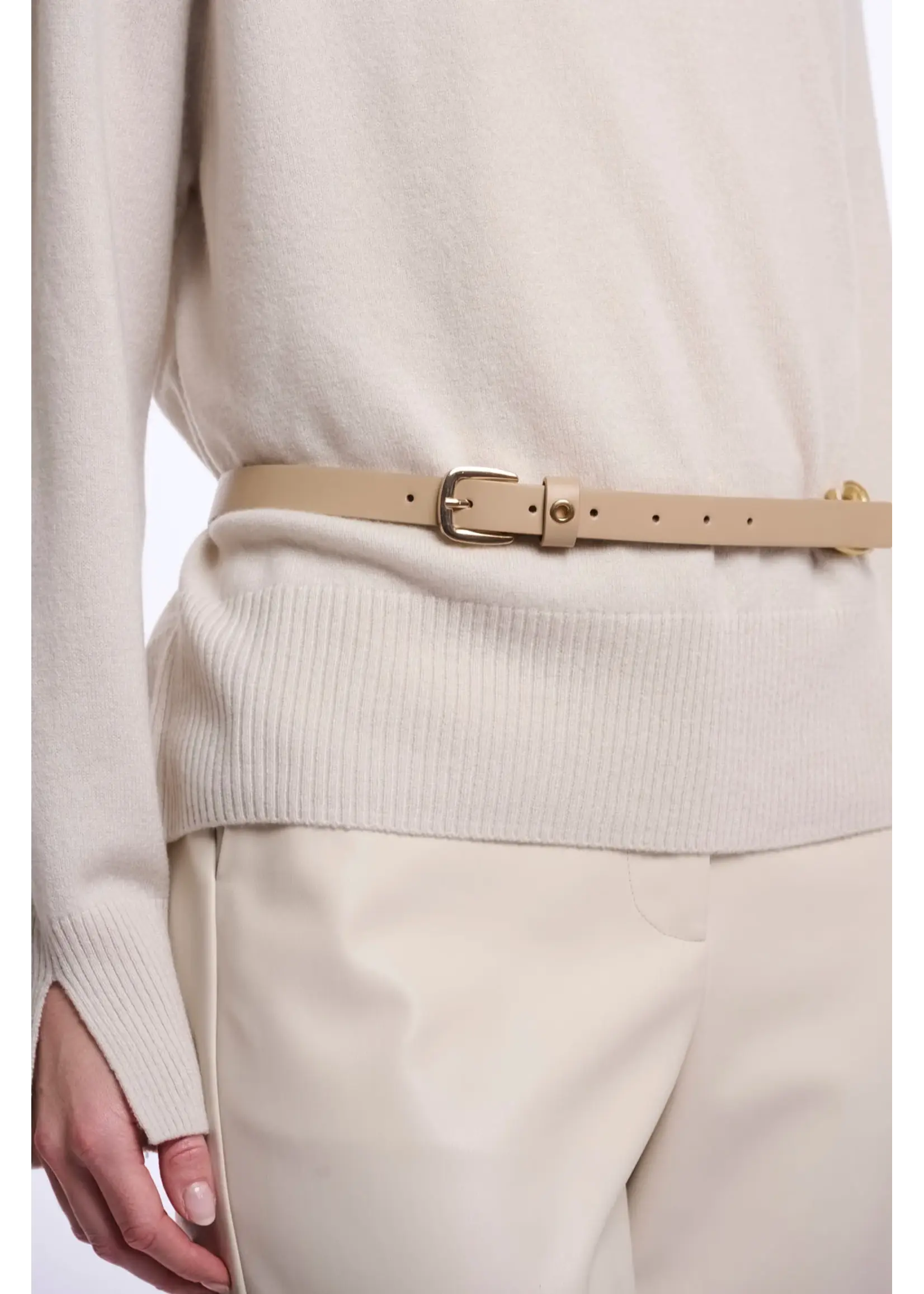 RINO & PELLE BELT WITH METAL CHAIN BEIGE PIXIE.7002611