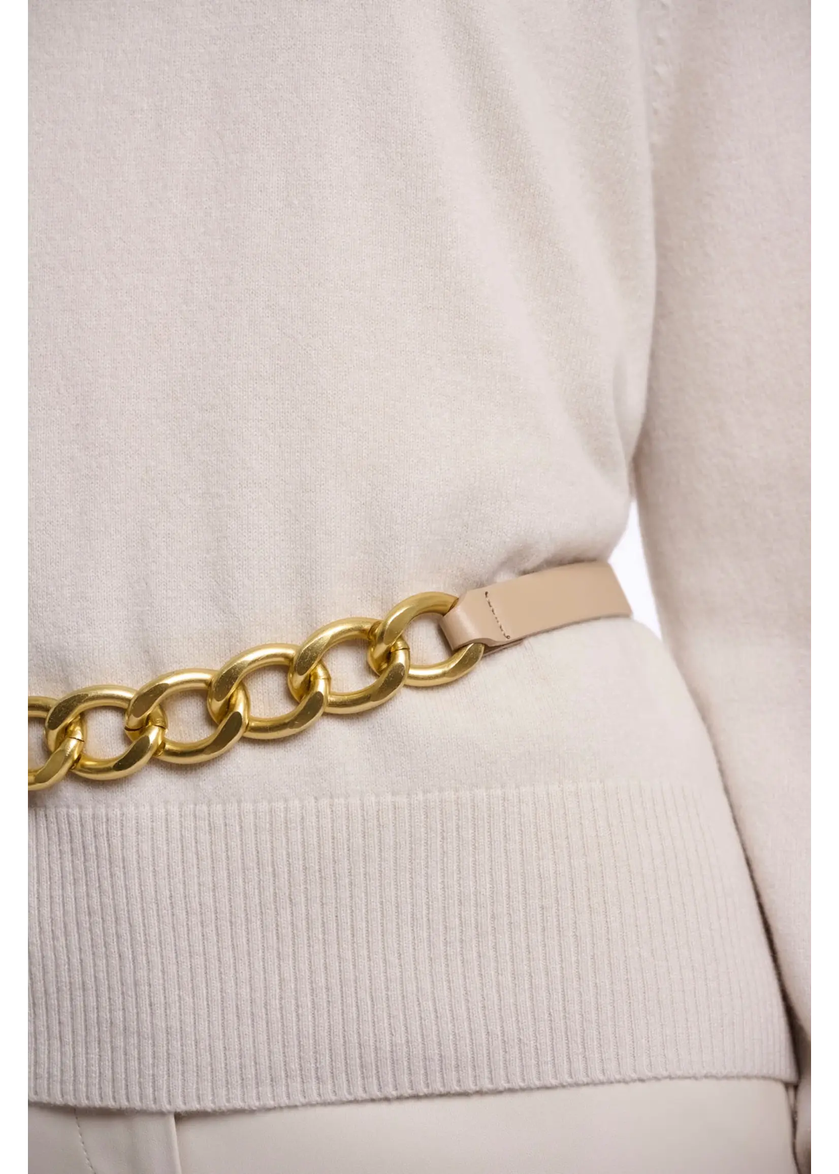 RINO & PELLE BELT WITH METAL CHAIN BEIGE PIXIE.7002611