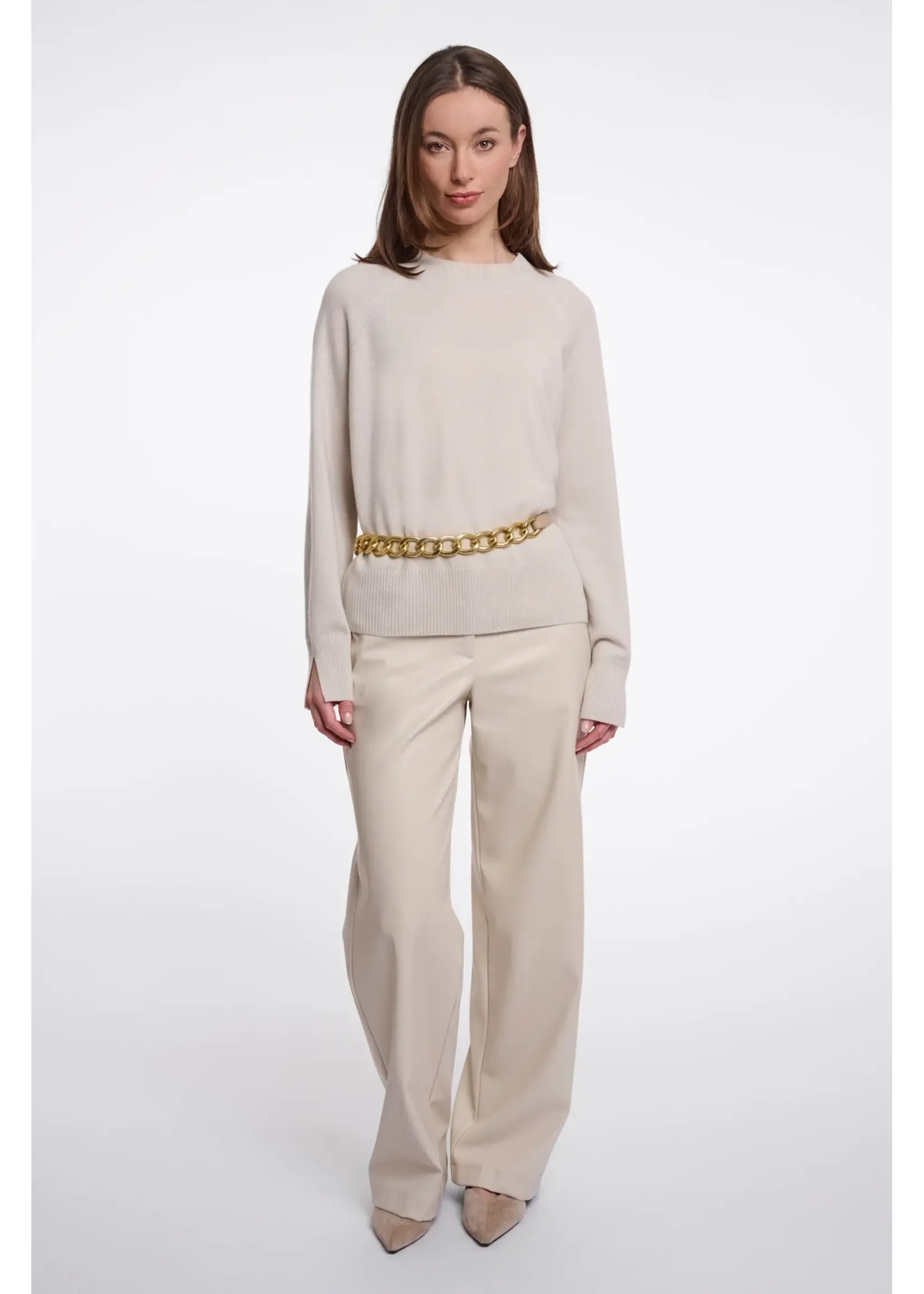 RINO & PELLE BELT WITH METAL CHAIN BEIGE PIXIE.7002611