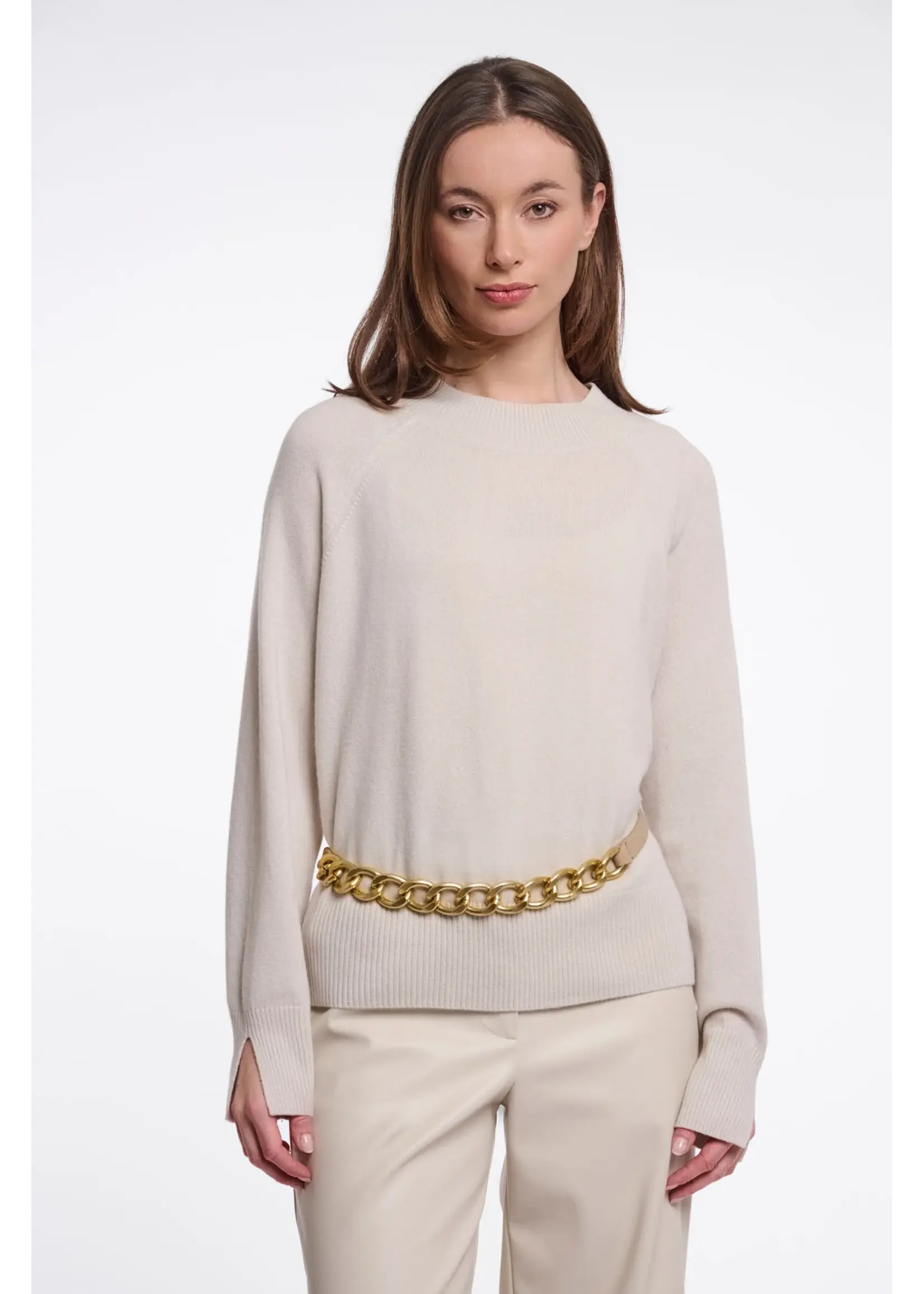 RINO & PELLE BELT WITH METAL CHAIN BEIGE PIXIE.7002611