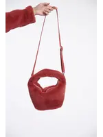 RINO & PELLE SMALL FAUX FUR CROSSBODY RED CHERYL