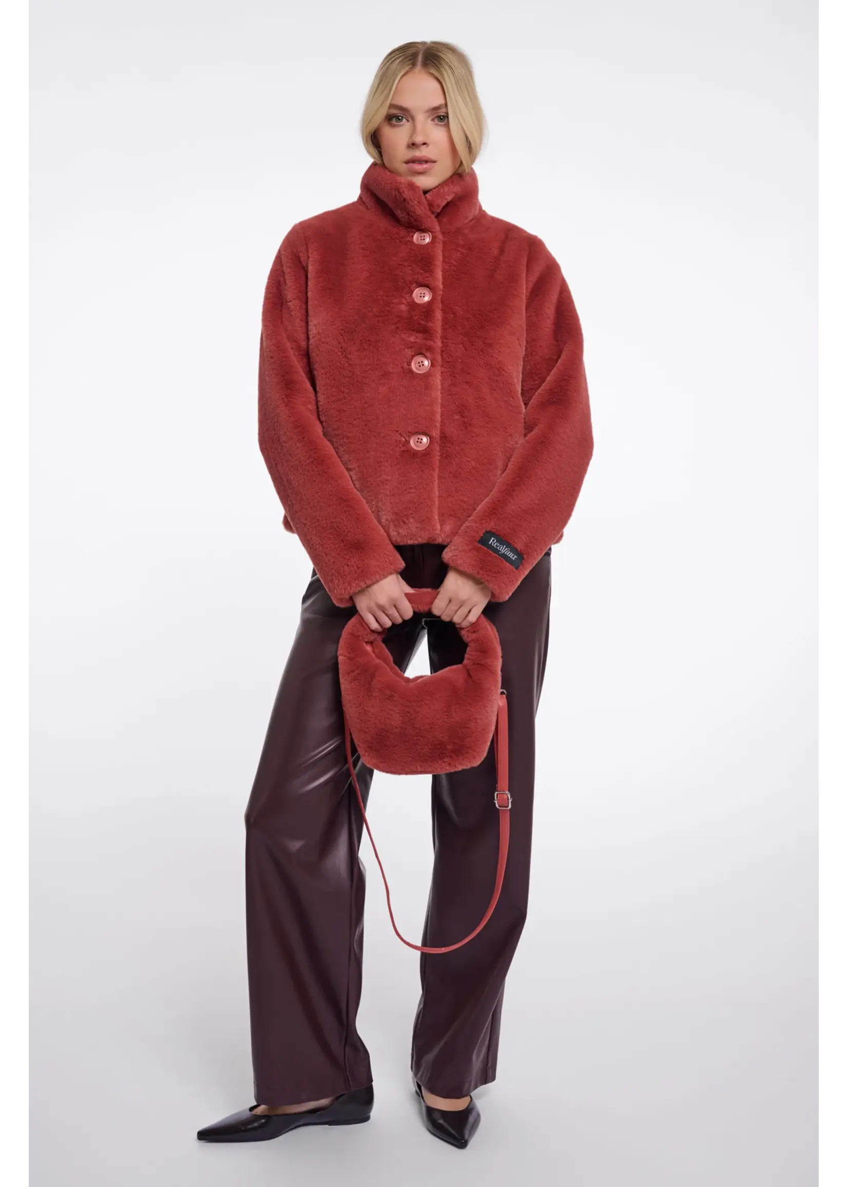 RINO & PELLE SMALL FAUX FUR CROSSBODY RED CHERYL.7002611