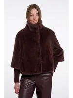 RINO & PELLE JACKET WITH RIB CUFFS COFFEE ROAST NESRIN