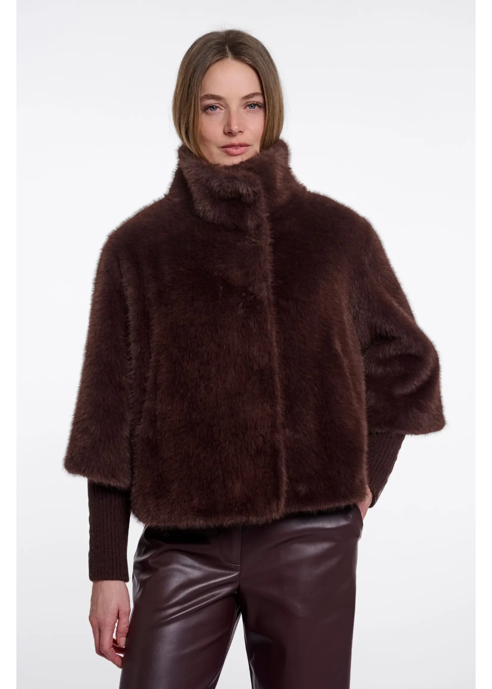 RINO & PELLE JACKET WITH RIB CUFFS COFFEE ROAST NESRIN.7002611
