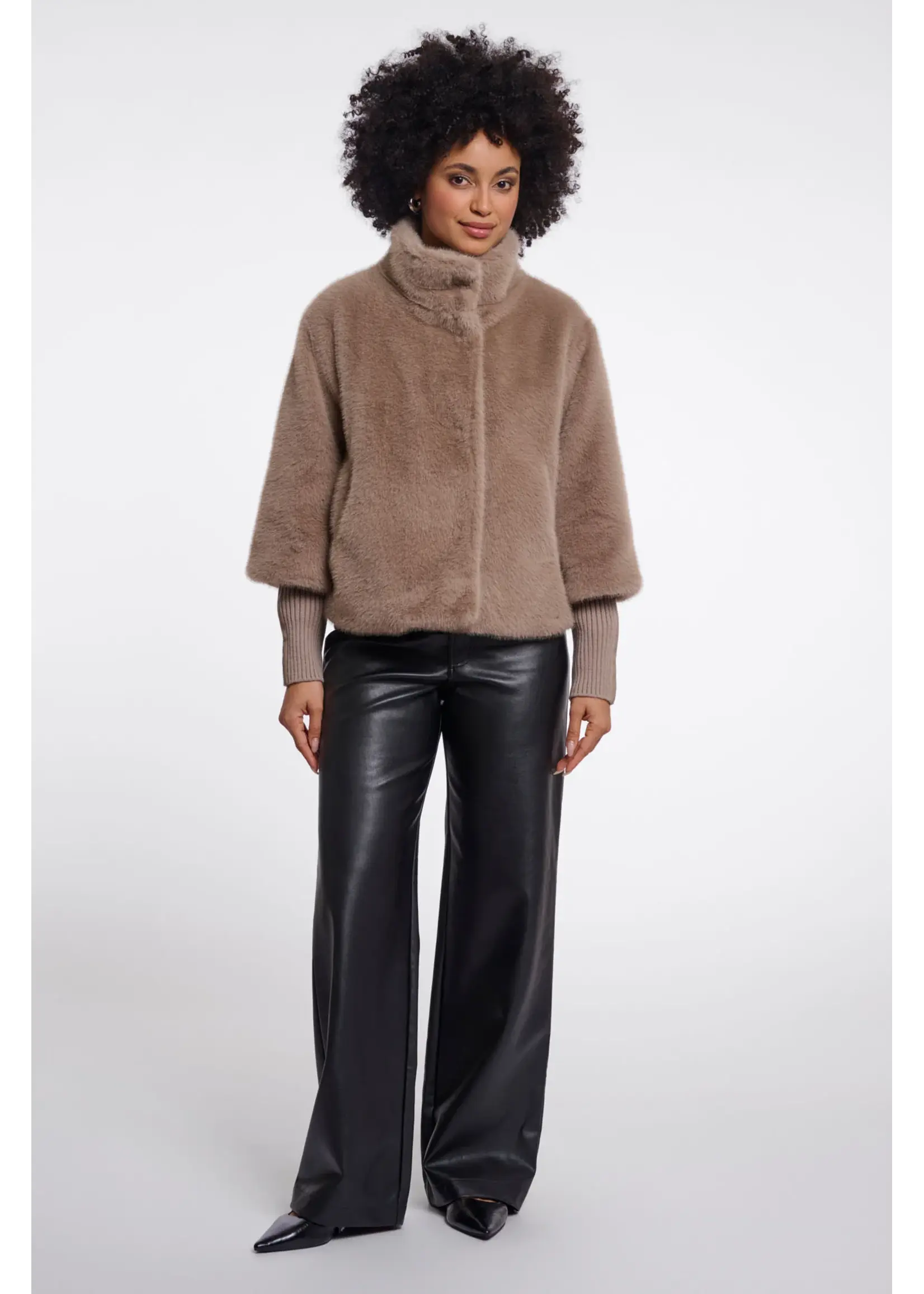 RINO & PELLE JACKET WITH RIB CUFFS MOCHA LATTE NESRIN.7002611
