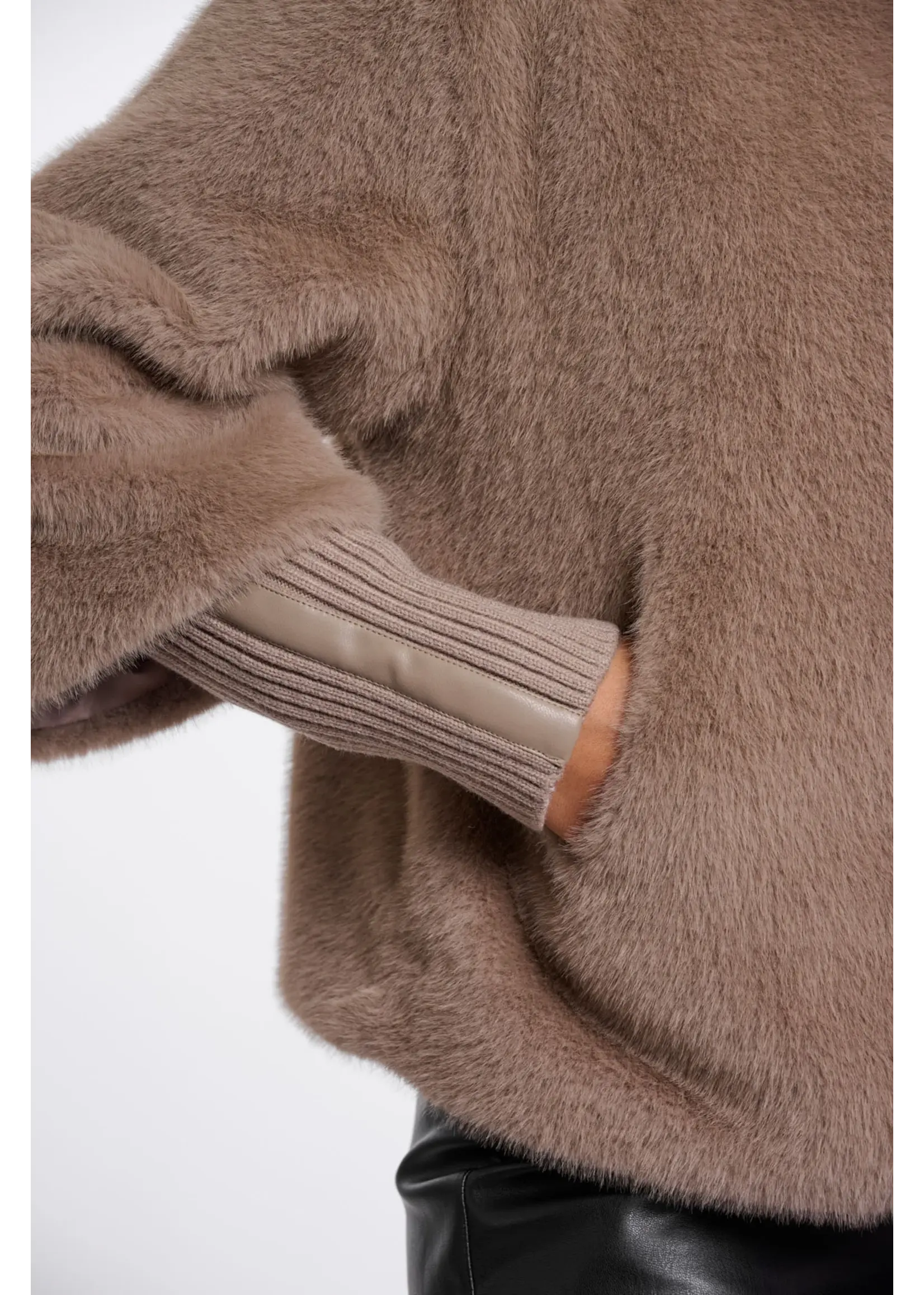 RINO & PELLE JACKET WITH RIB CUFFS MOCHA LATTE NESRIN.7002611