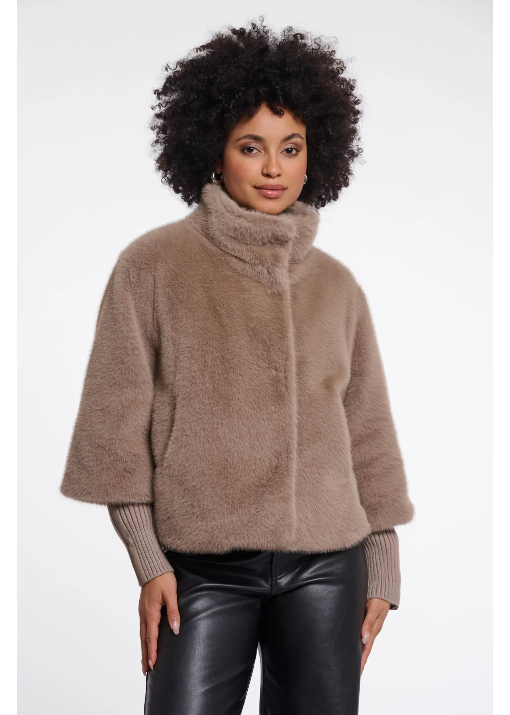 RINO & PELLE JACKET WITH RIB CUFFS MOCHA LATTE NESRIN.7002611