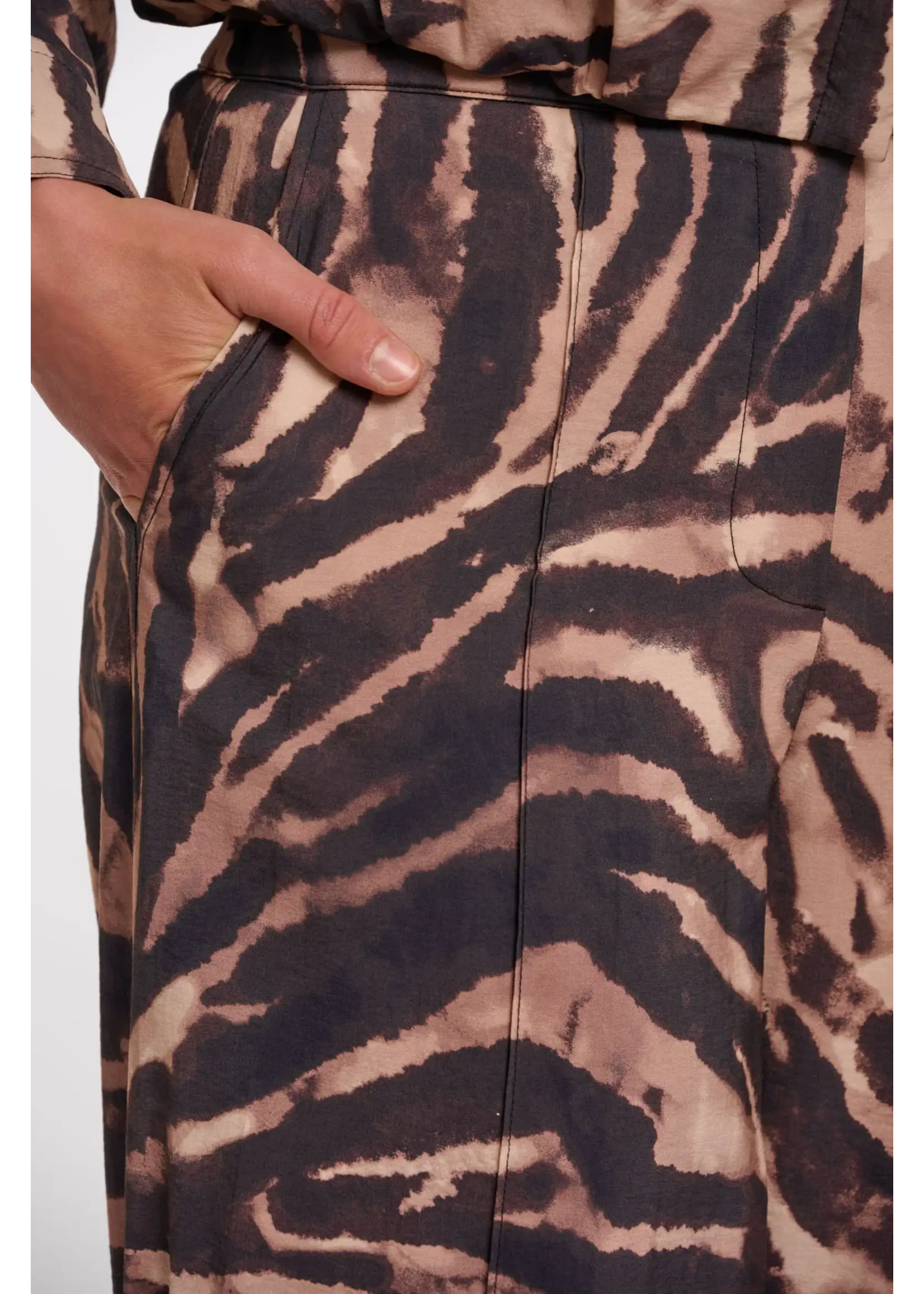 RINO & PELLE PANTS WIDE LEG DARJAREGULAR BROWN ZEBRA 7002621