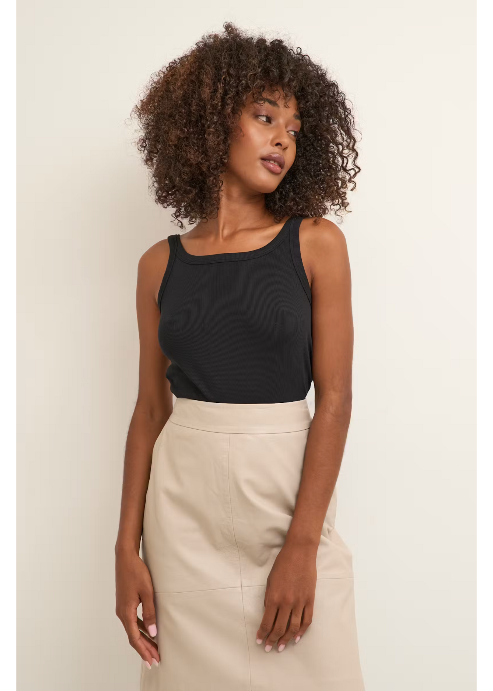 KAFFE KACARNA TANK TOP BLACK 10507348
