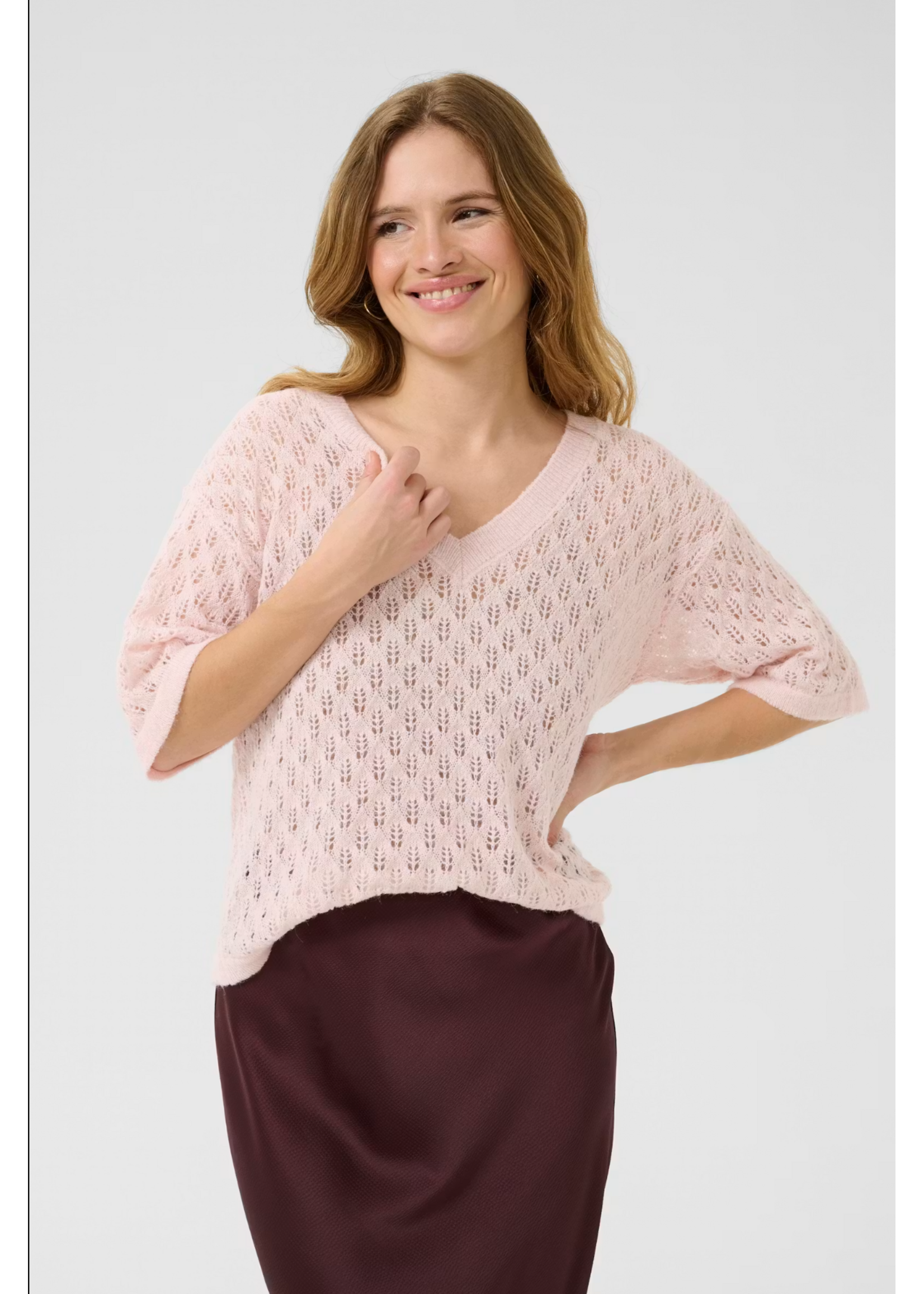 KAFFE KALOURINE V-NECK PULLOVER LOTUS 10510171