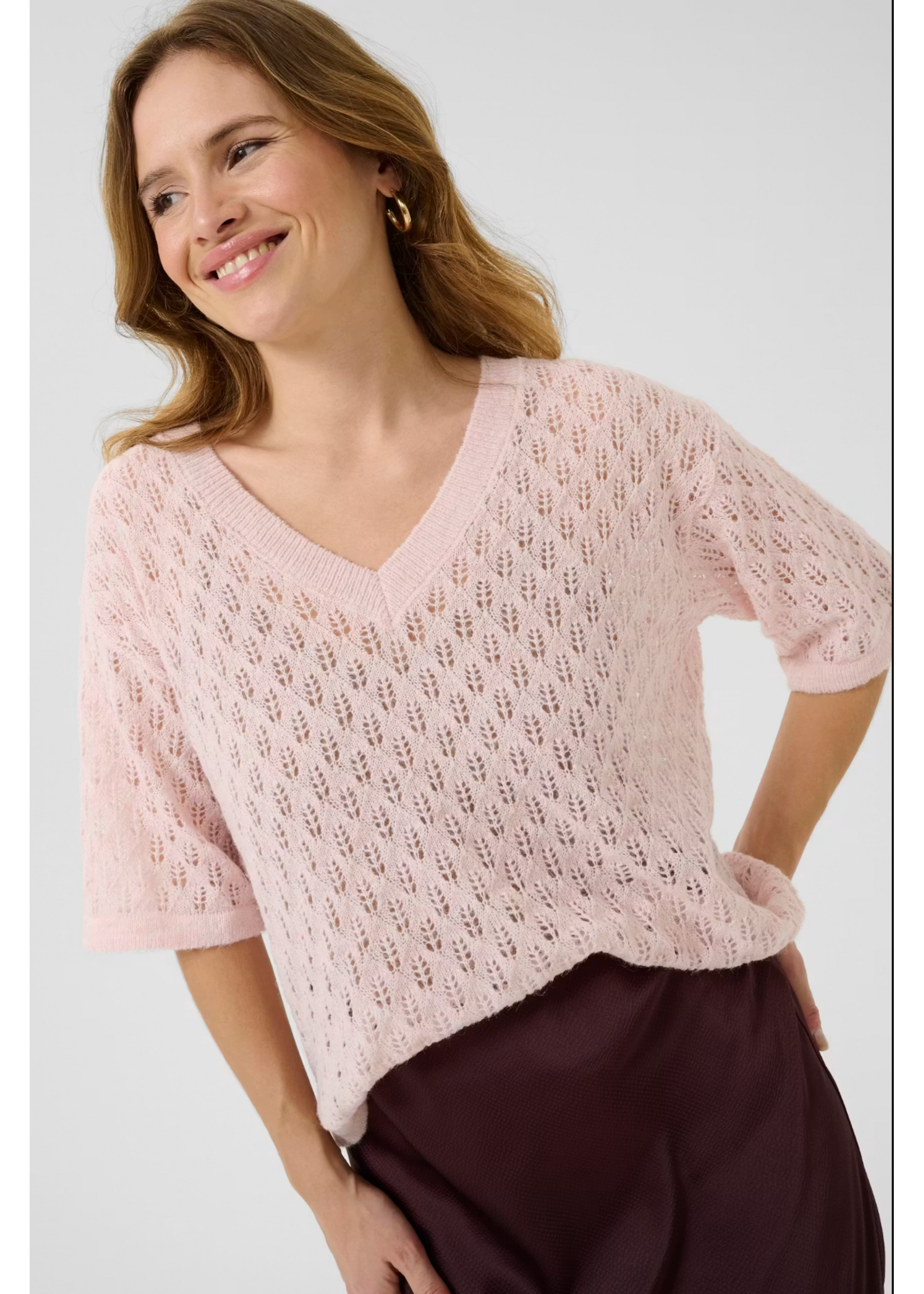 KAFFE KALOURINE V-NECK PULLOVER LOTUS 10510171