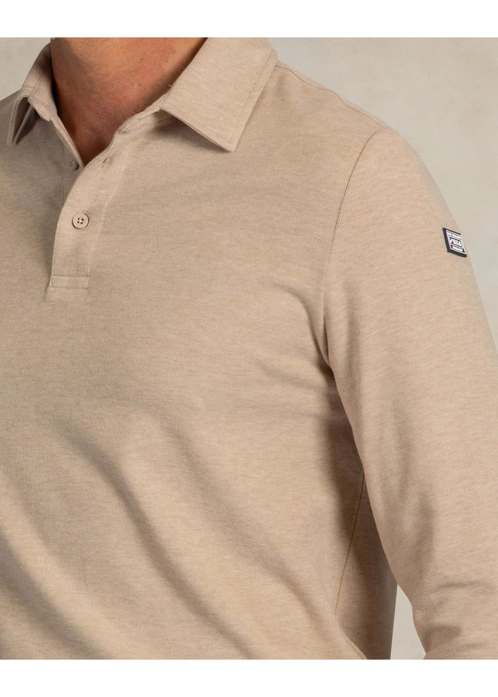 NEW ZEALAND AUCKLAND POLO LONG SLEEVE TAN SAND MELANGE 26GN202/1158