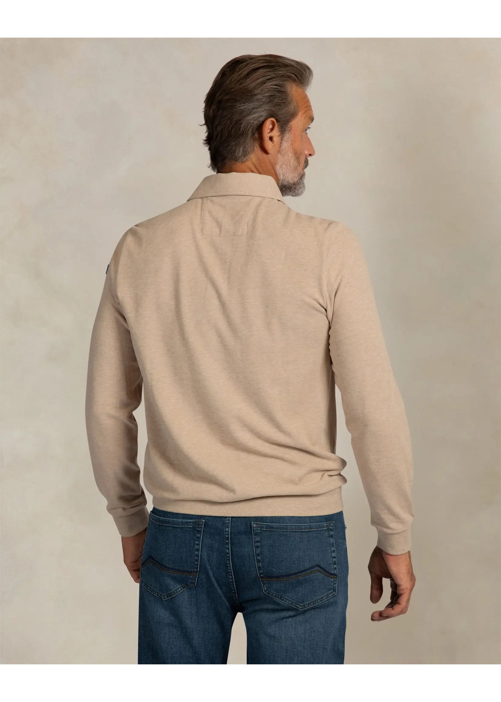 NEW ZEALAND AUCKLAND POLO LONG SLEEVE TAN SAND MELANGE 26GN202/1158