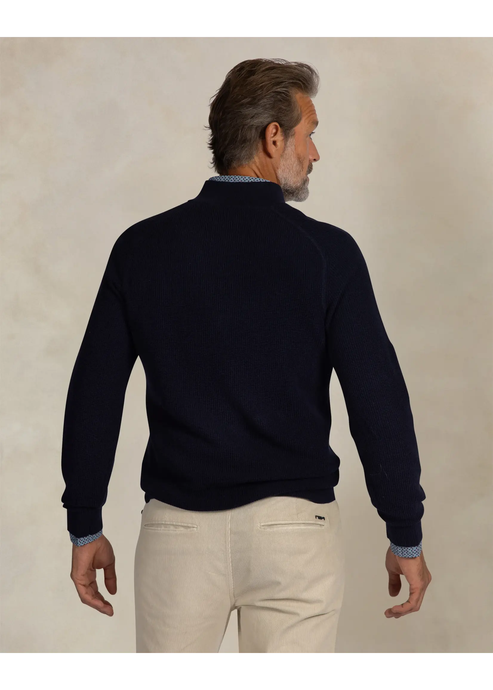 NEW ZEALAND AUCKLAND PULLOVER HALF ZIP OXFORD NAVY MELANGE 26GN491/2668