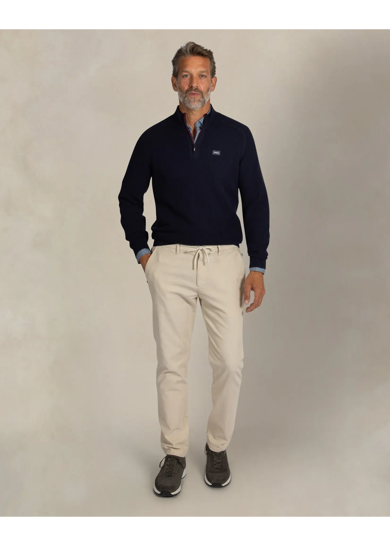 NEW ZEALAND AUCKLAND PULLOVER HALF ZIP OXFORD NAVY MELANGE 26GN491/2668
