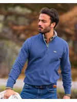 NEW ZEALAND AUCKLAND PULLOVER HALF ZIP BLUE MELANGE