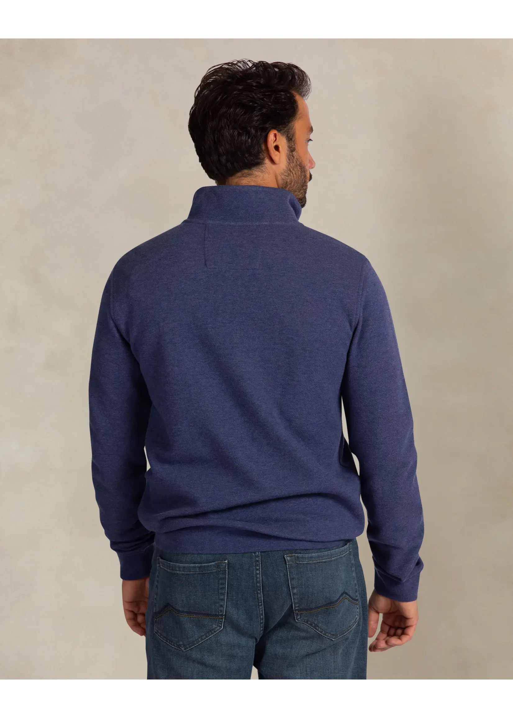 NEW ZEALAND AUCKLAND PULLOVER HALF ZIP BLUE MELANGE 26HN301/2674