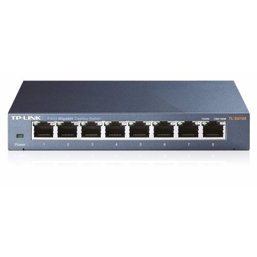 TP-Link TP-LINK TL-SG108 Unmanaged Gigabit Ethernet (10/100/1000) Zwart