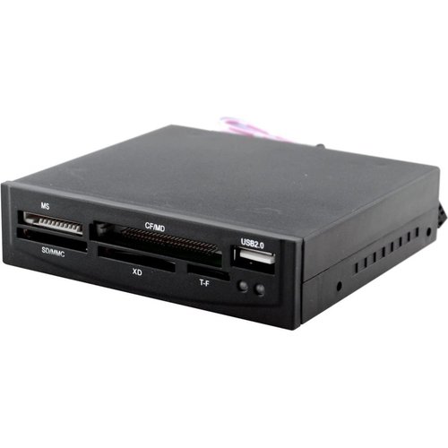 OEM Retail Cardreader intern 3.5inch USB2.0 Black + 1 x USB Port