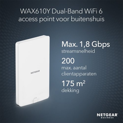 Netgear NETGEAR Insight Cloud Managed WiFi 6 AX1800 Dual Band Outdoor Access Point (WAX610Y)