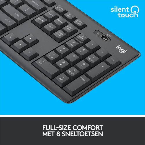 Logitech MK295 Silent Wireless Combo toetsenbord RF Draadloos QWERTY US International Zwart